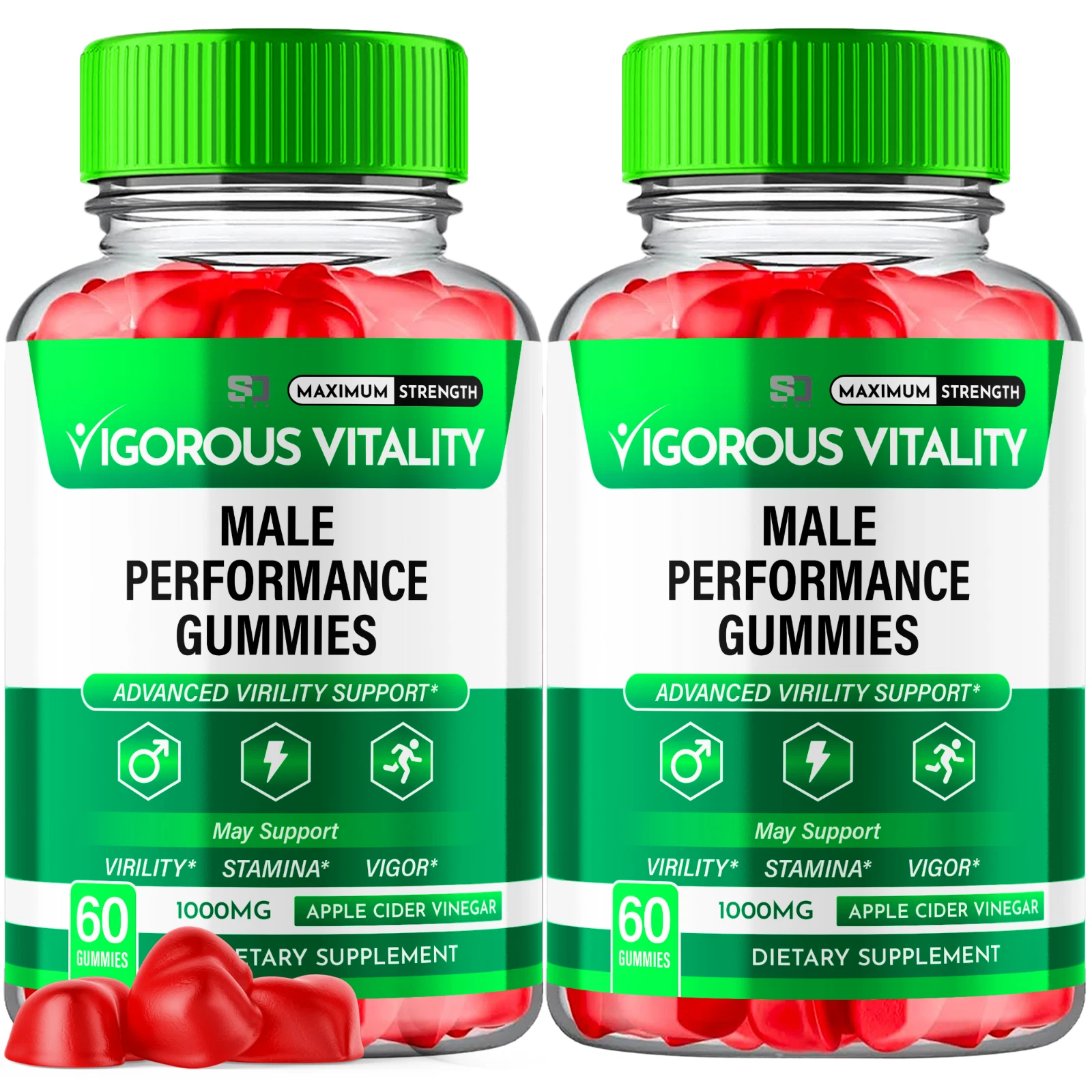 Vigorous Vitality Men's Formula Gummies Boost Stamina & Endurance (2 Pack)