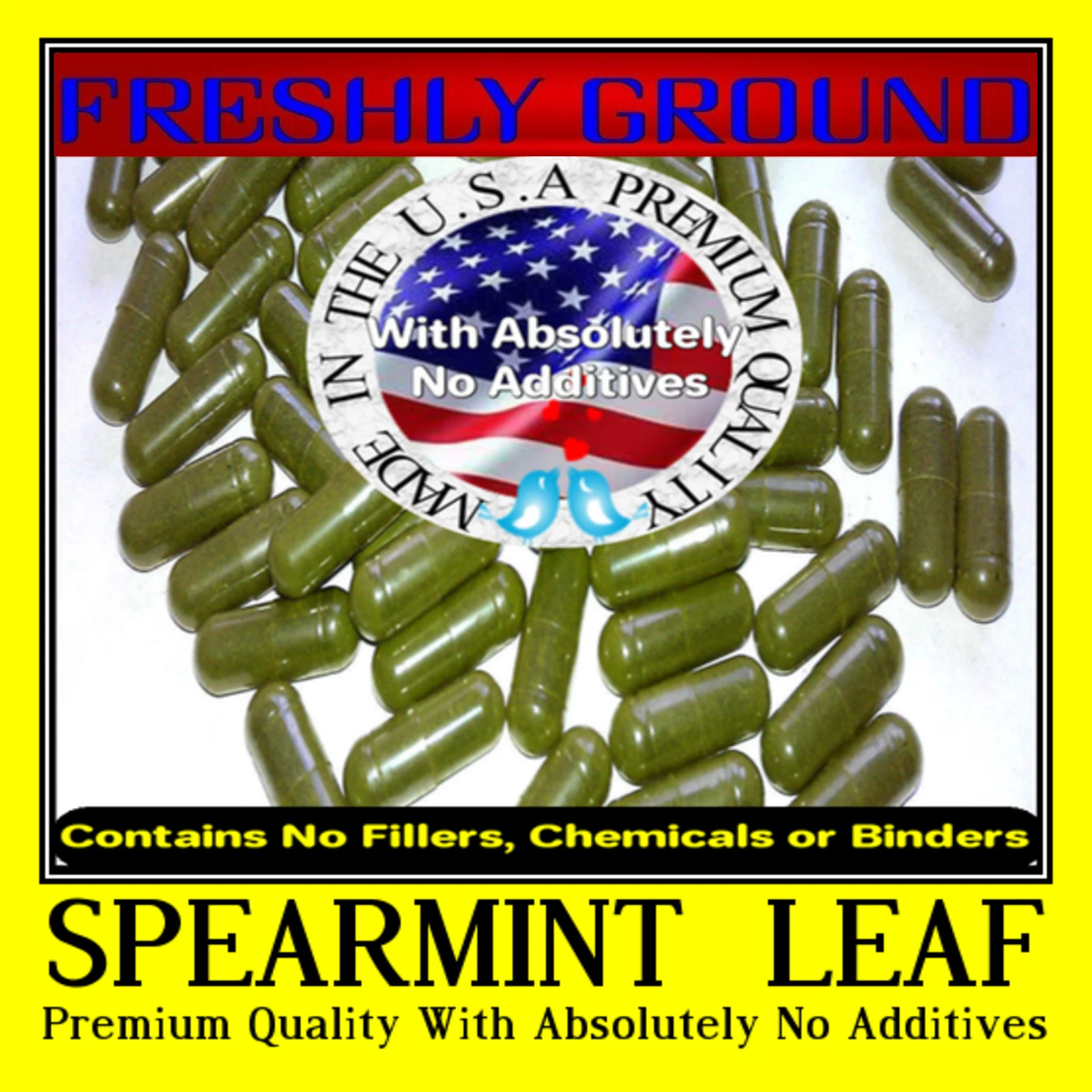 SPEARMINT LEAF With Absolutely No Additives High Potency 100 Vegetable Capsules