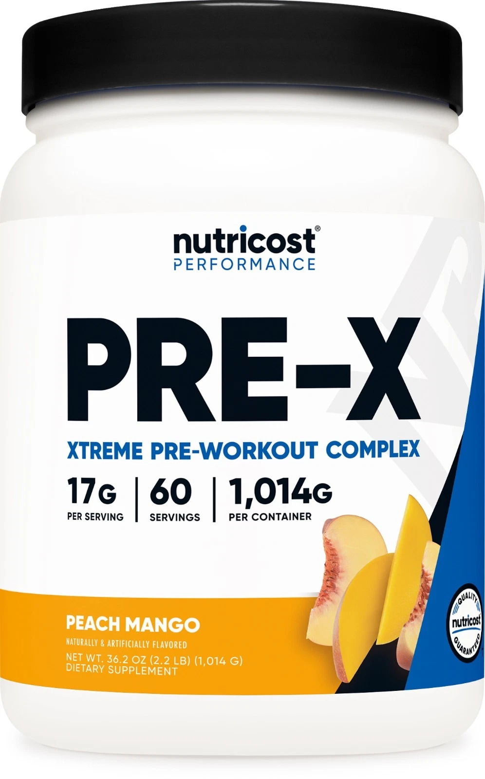Nutricost Pre-X, Xtreme PreWorkout Powder Complex, Peach Mango, 60 Servings