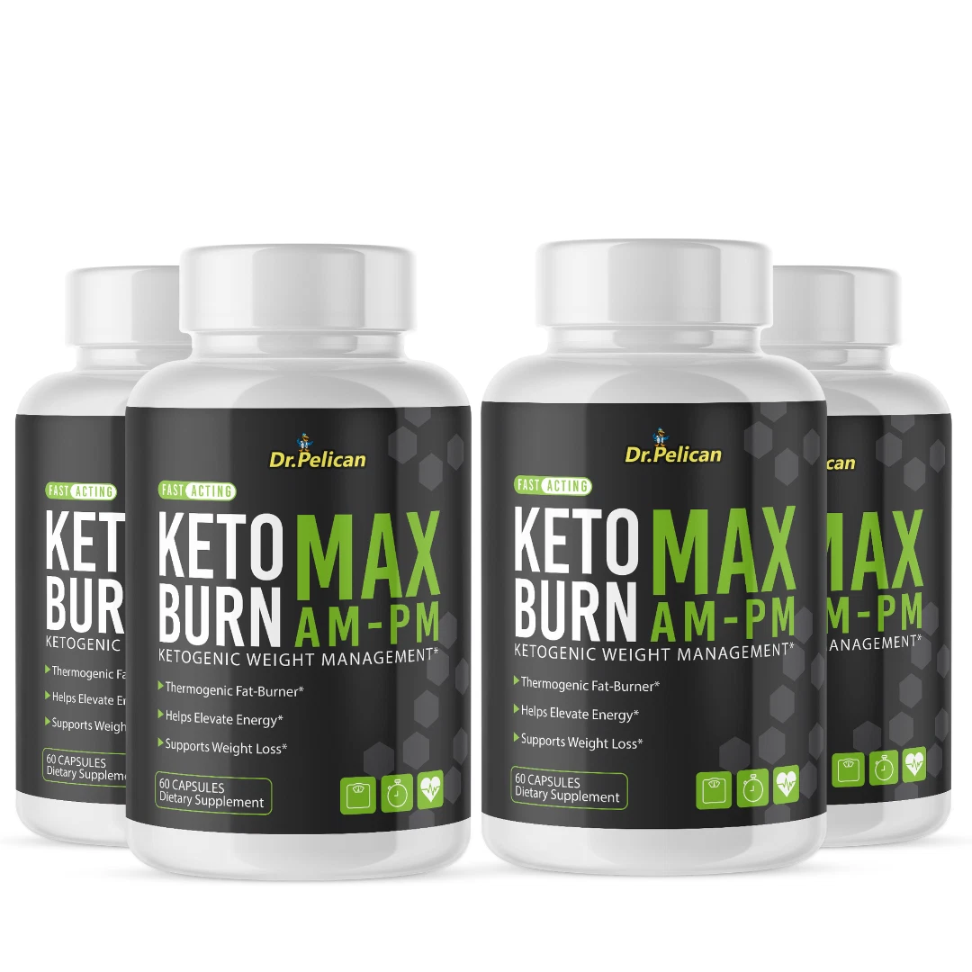 Keto Burn MAX AM-PM- Keto & Weight Support - 4 Bottles- 240 Capsules