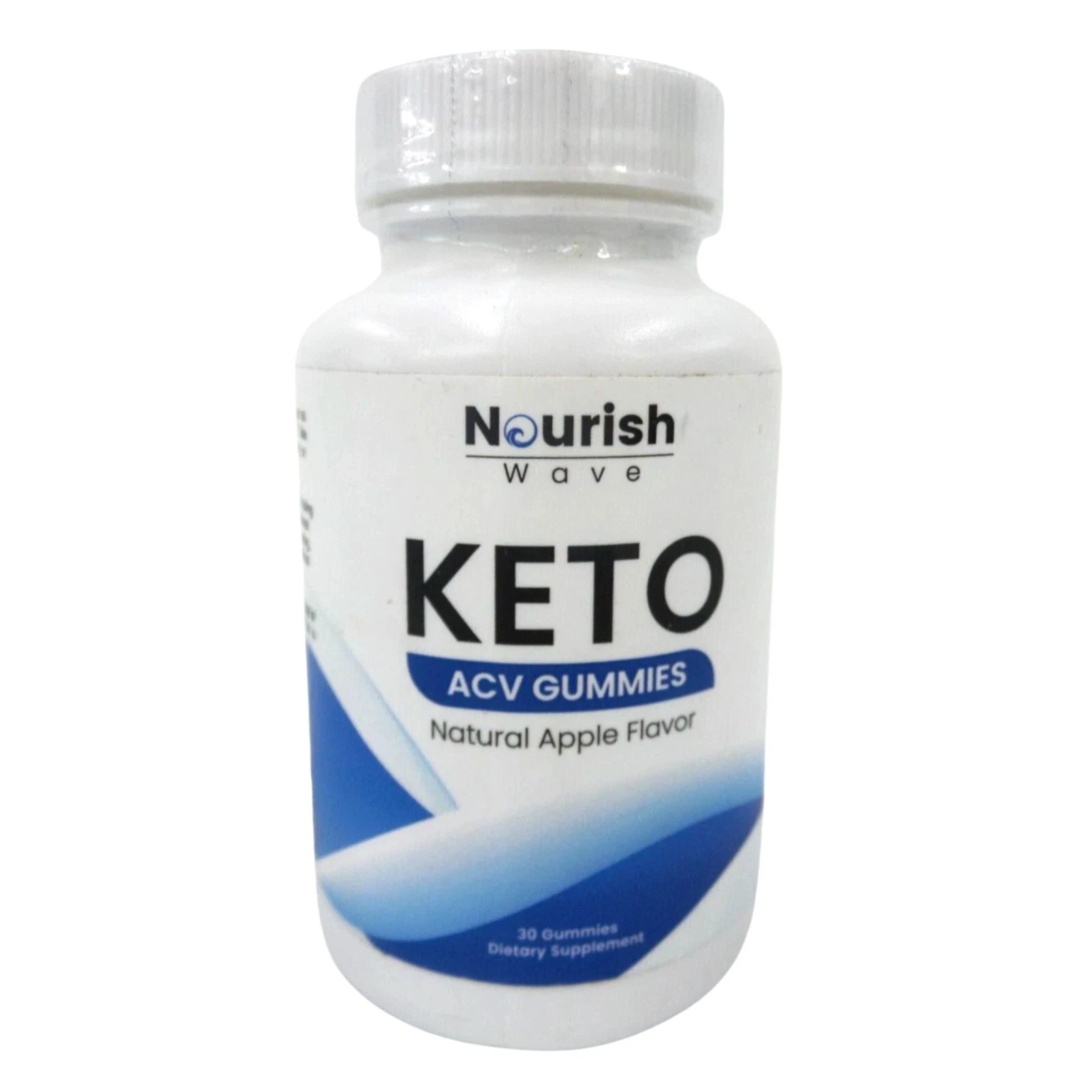 Nourish Wave Keto ACV Gummies 525mg 30ct Apple Flavor GMO Free USA EXP 01/26