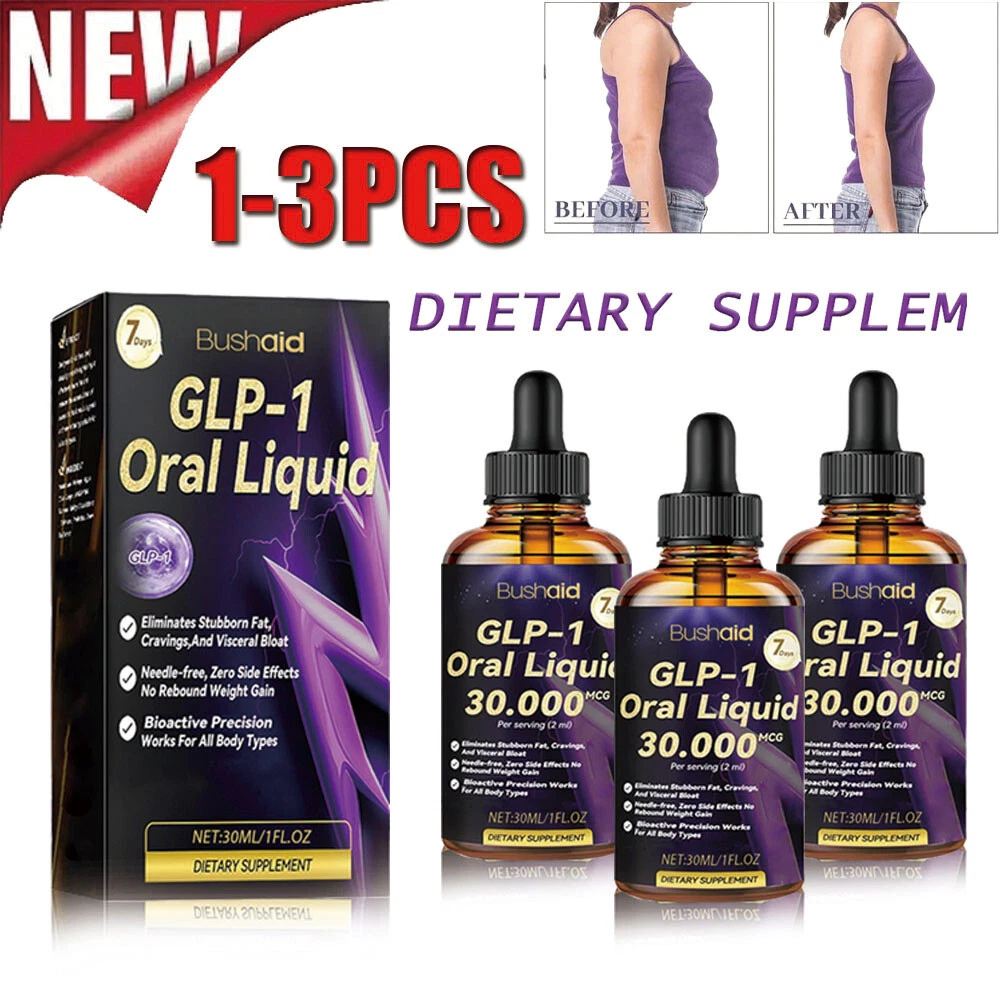 GLP-1 Weight Loss Fat Burner Drops Diet Supplement Slimming Drops 30ml 1-3Pcs