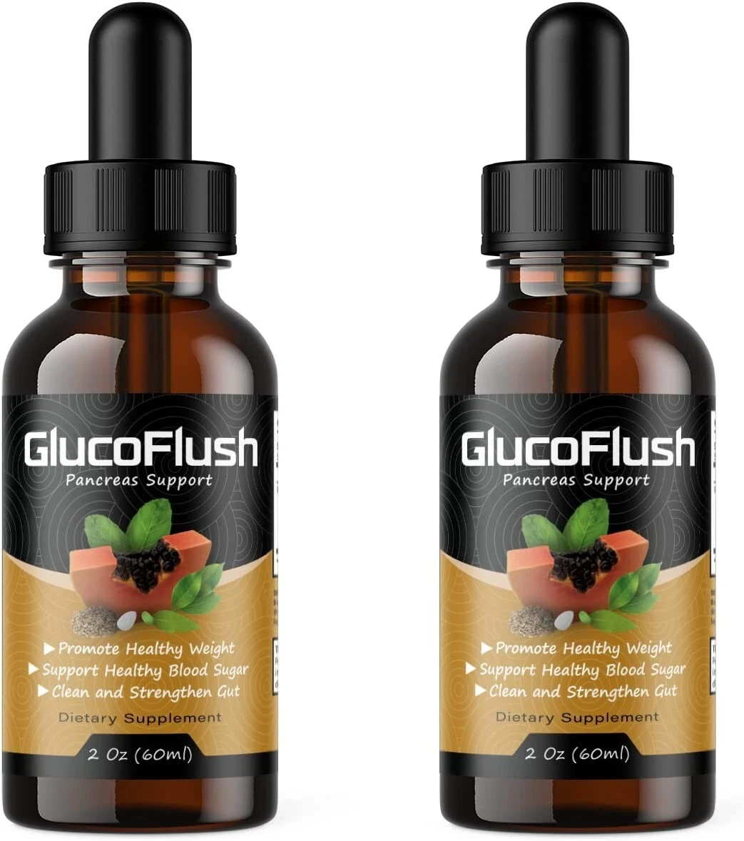 GlucoFlush Pancreas Support - GlucoFlush Pancrease Support Drops (2 Pack)