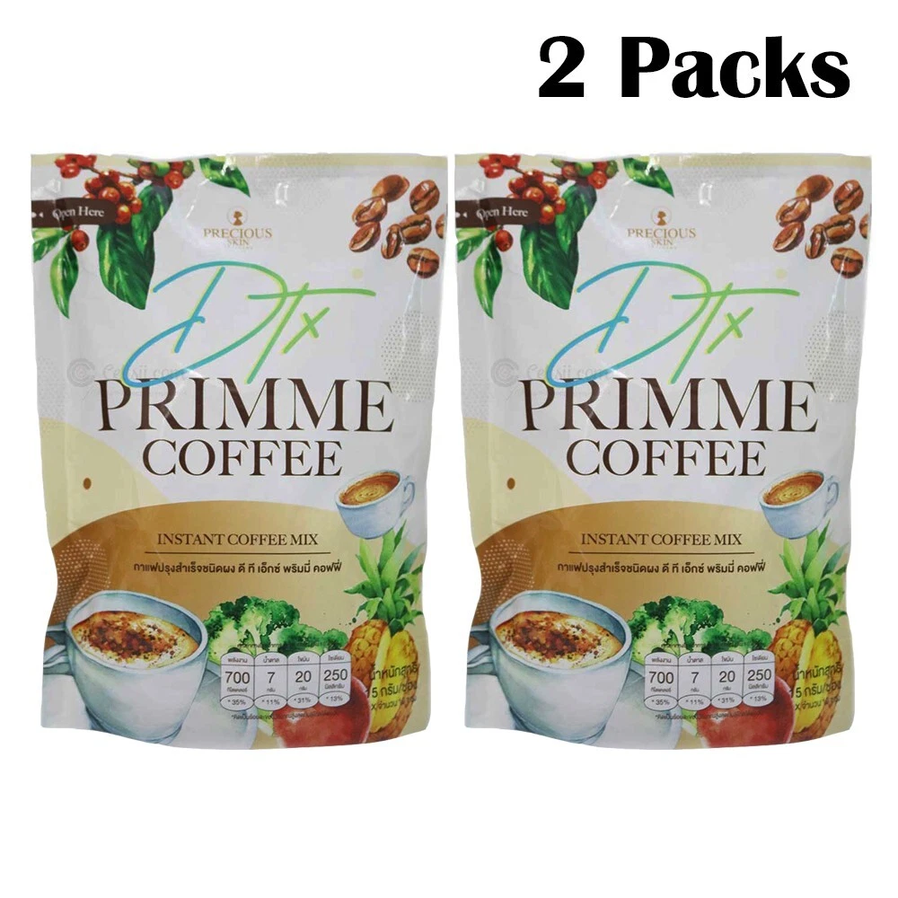 PRIMME Coffee DTX Instant Mix Fiber Fat Burn Firm Healthy Weight Management 2X