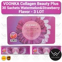 VOONKA Collagen Beauty Plus 30 Bags with Watermelon & Strawberry Flavors -3 LOT