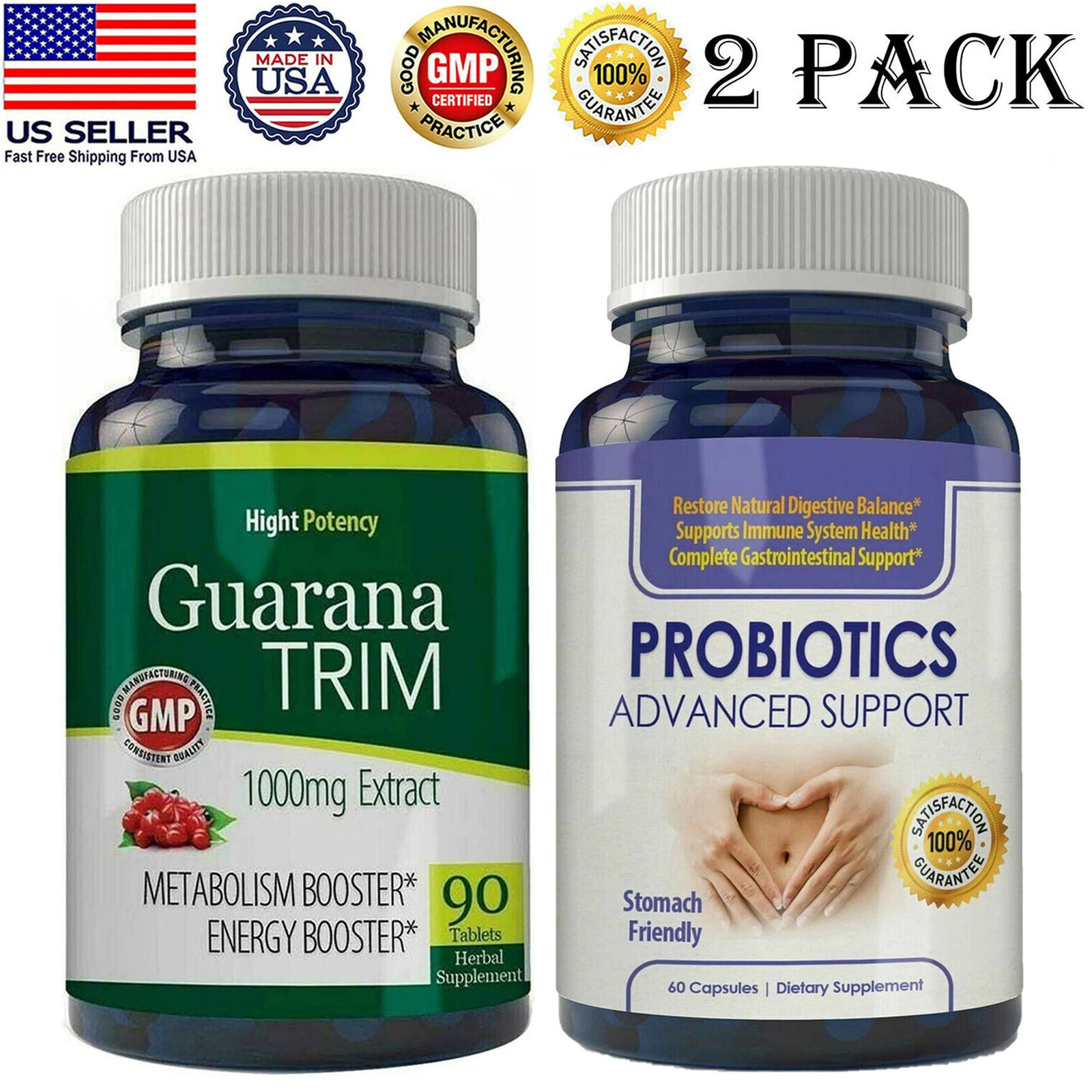 Guarana Extract Weight Loss Pill Probiotics Support Digestive Health Supplements