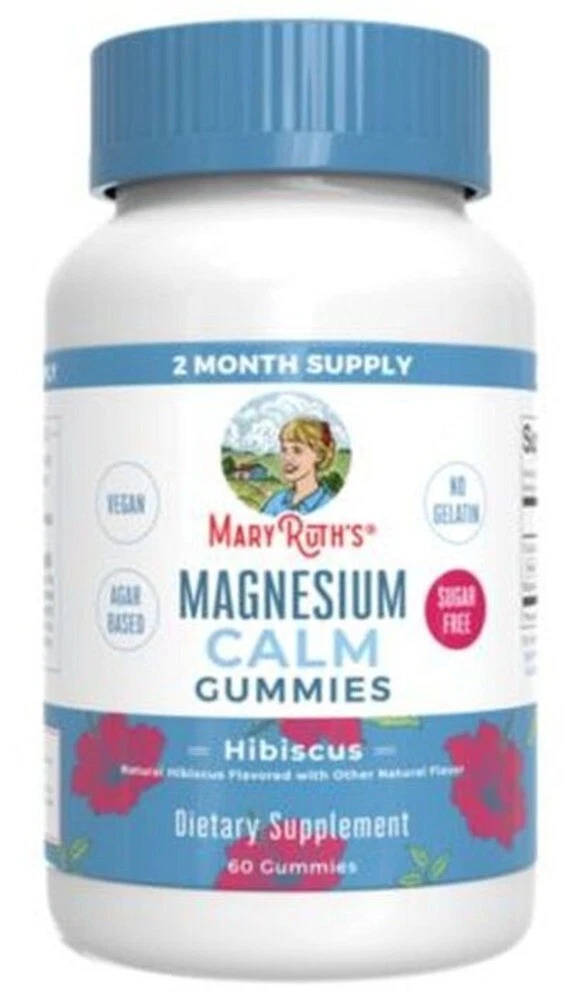 Sugar Free Magnesium Calm Gummies - Hibiscus (60 Count)