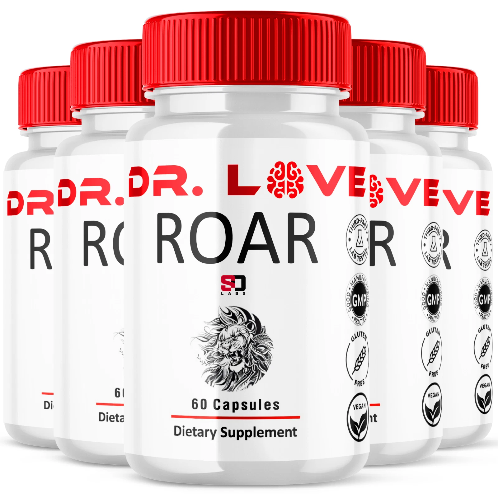 [166939560687] Dr. Love Roar Supports Energy and Vitality Male Health Supplement (5 Pack)