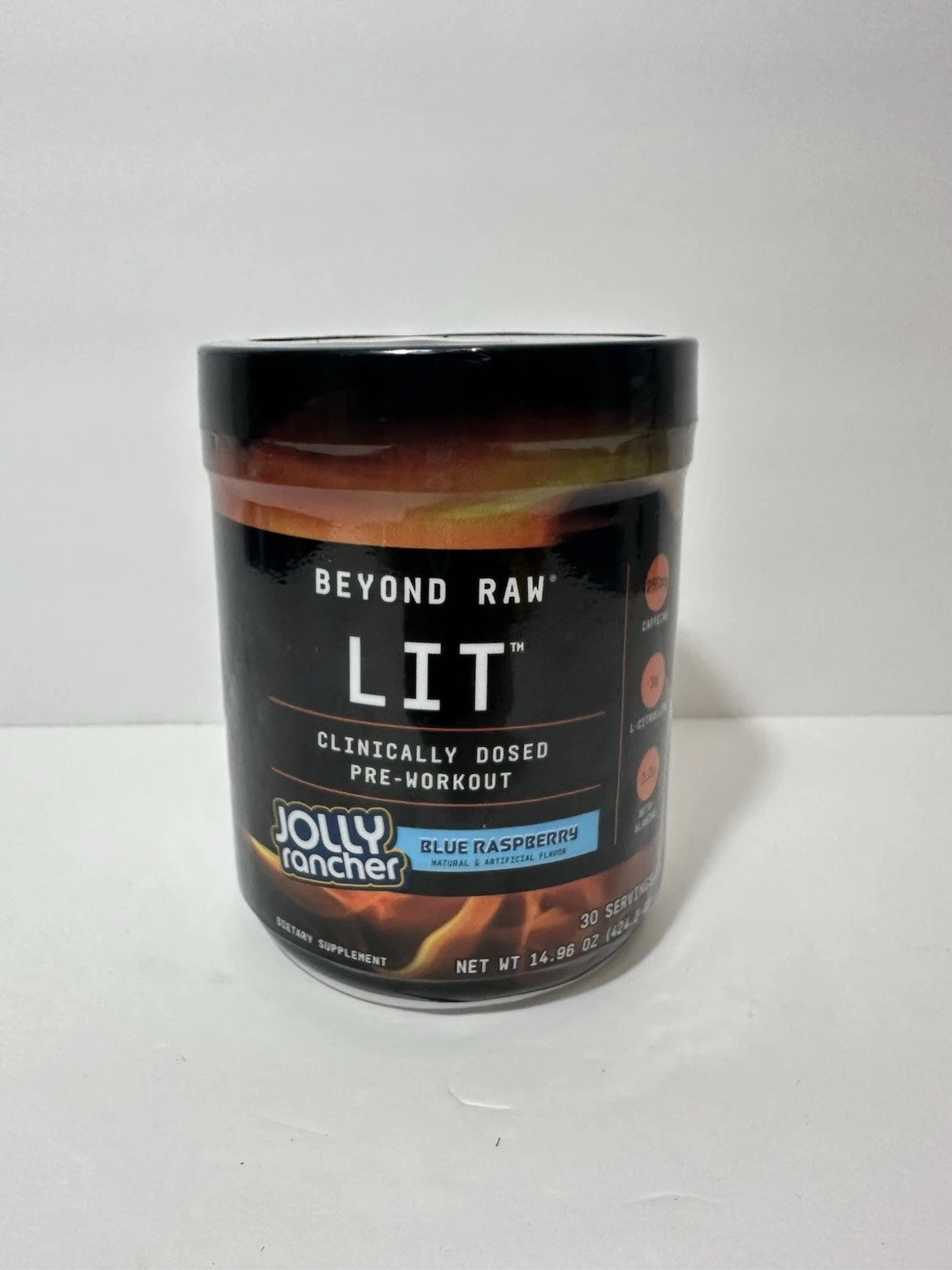 Beyond Raw Lit Pre-Workout Blue Raspberry 14.96 Oz Best By 03/27