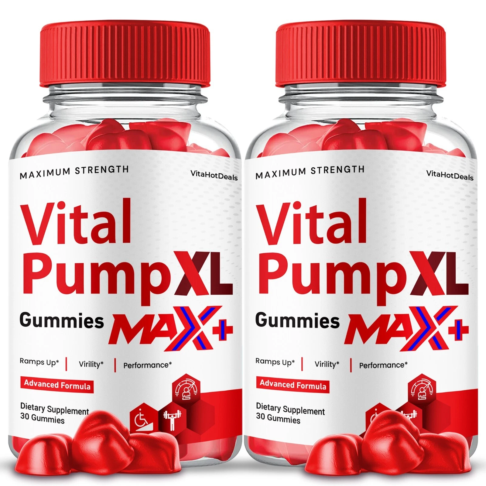 [335938931701] Vital Pump XL Max + Gummies for Men, 2x Stronger, VitalPump XL Max+ (2 Pack)