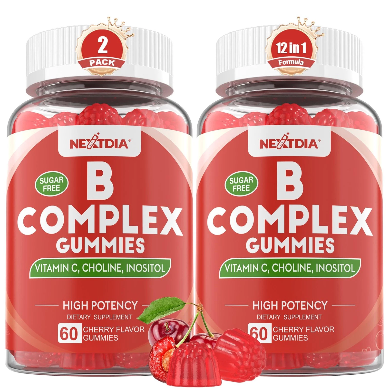 Vitamin B Complex Gummies, Vegan Vitamin B Gummies with 2000 mcg Methyl B12, Met
