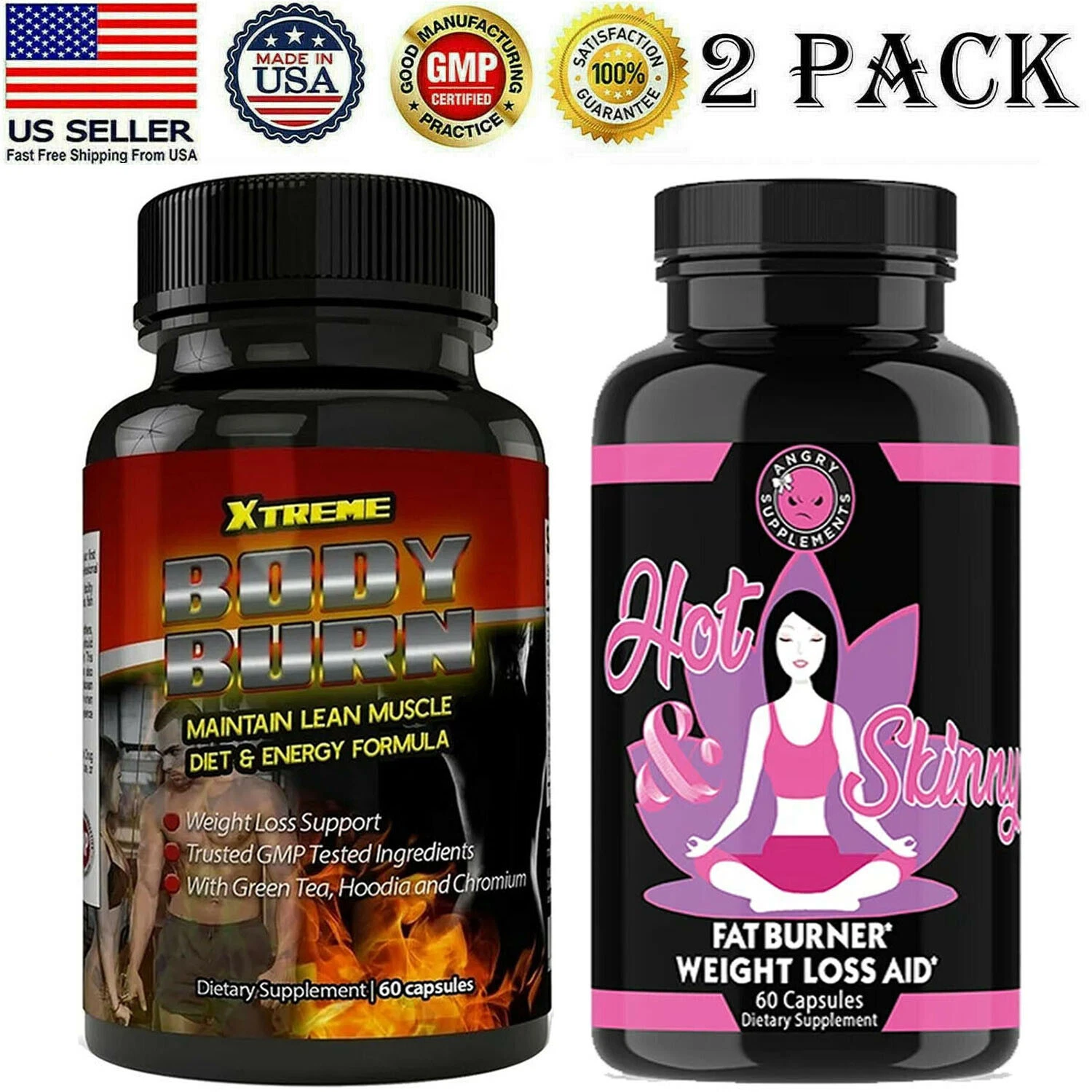 Xtreme Body Burn Weight Loss Pills & Hot Skinny Fat Burner Dietary Supplements