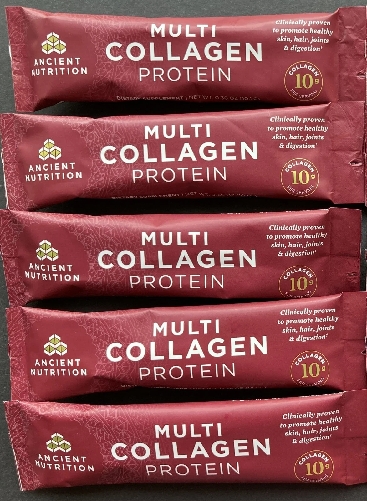 Lot Of 5 Dr. Axe Ancient Nutrition Multi Collagen Protein Single Packets Travel