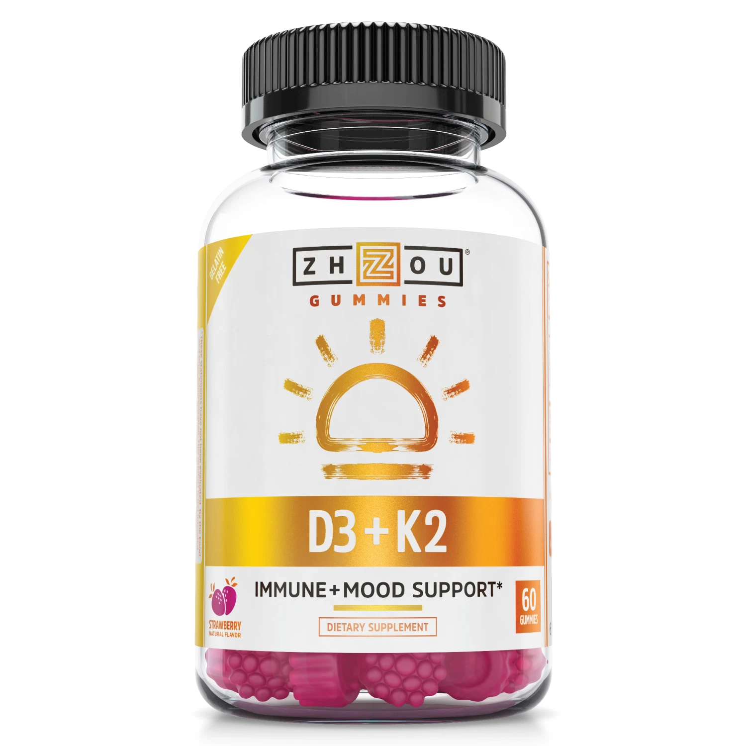 Zhou Vitamin K2 (MK7) with D3 Gummies | Bone & Heart Health Formula | 60 Gummies