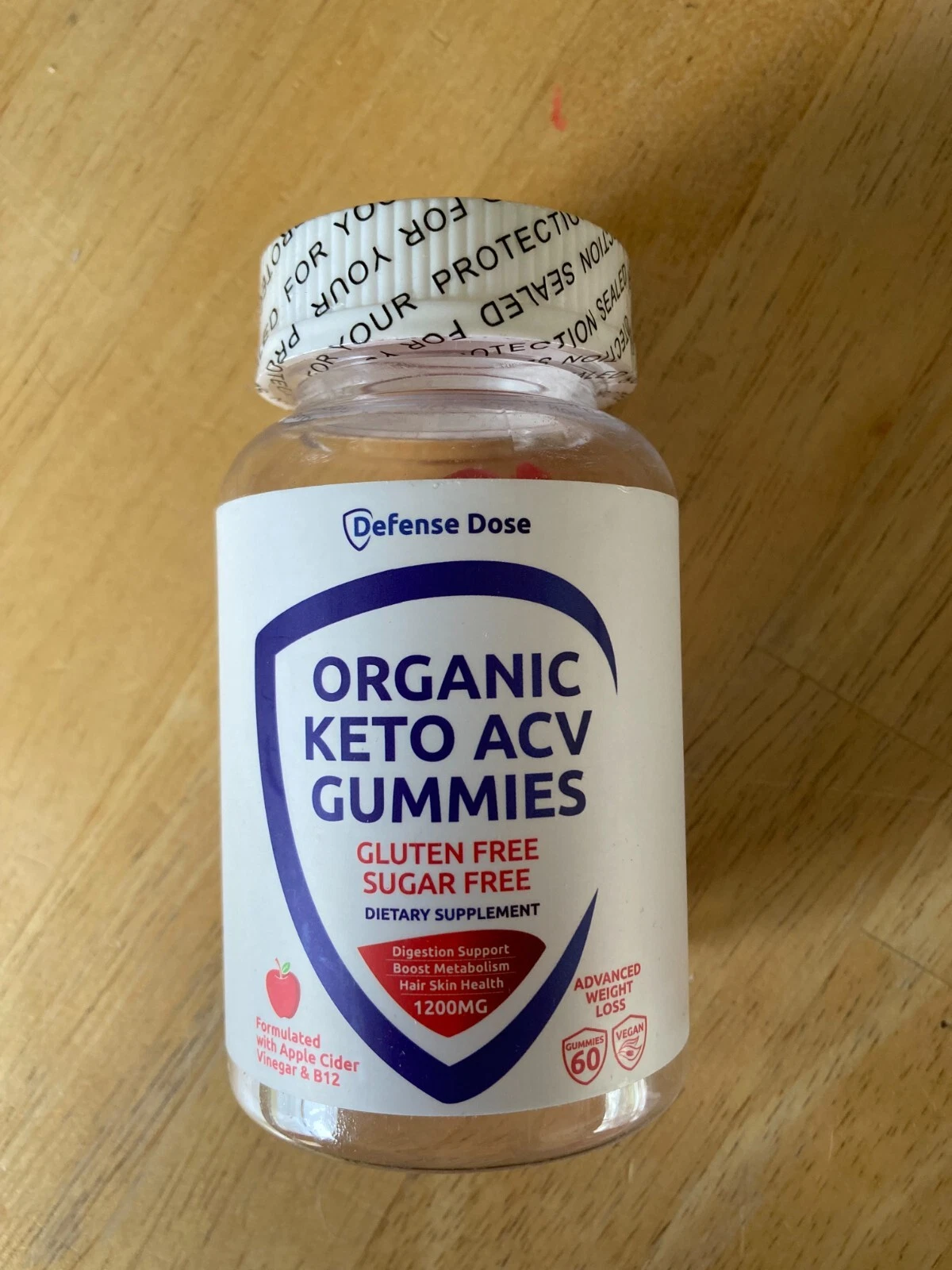 Defense Dose Keto ACV Gummies Organic Weight Loss Support Supplement, 60 Count