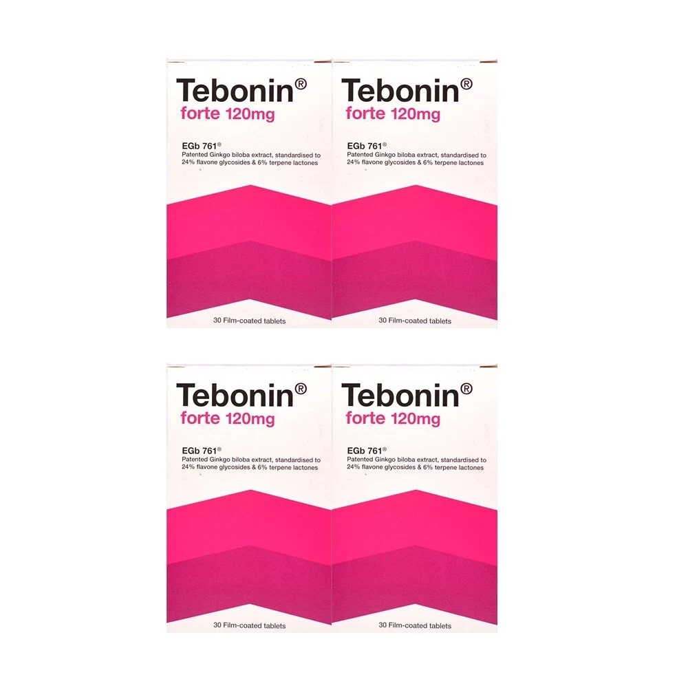 [166928510907] 4 Box Tebonin Forte 120mg EGb761 (30Tablets) Ginkgo Biloba Focus Concentration