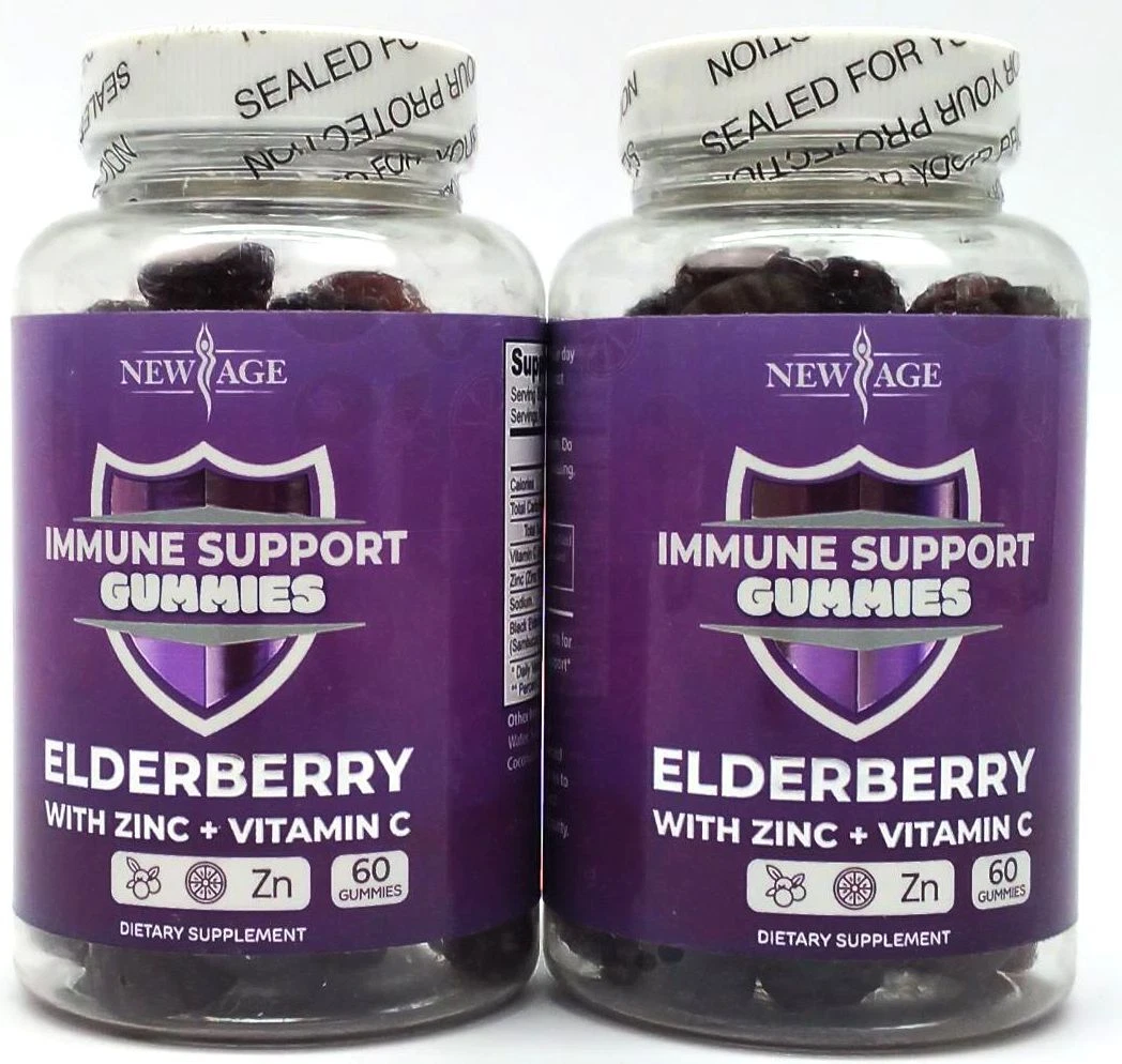 New Age Dietary Supplement Immune System Support Zinc Gummies 2-Pack - 60 Count