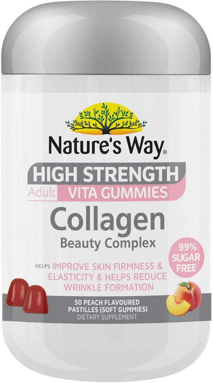 Collagen Beauty Complex High Strength 50 Adult Vita Gummies x 3 Pack Nature's Wa