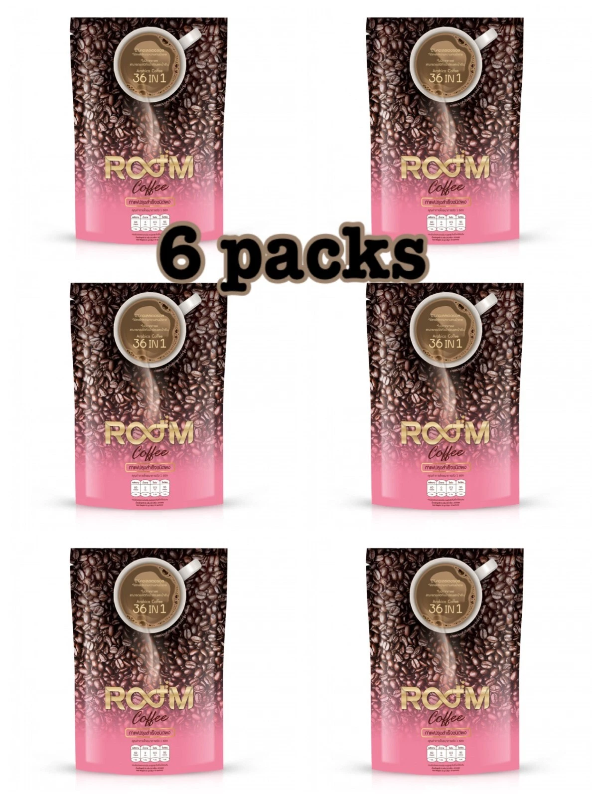 6x ROOM BOOM COFFEE 36IN1 Slim Fit Weight Loss Collagen Fiber Detox NoSugar% Fat