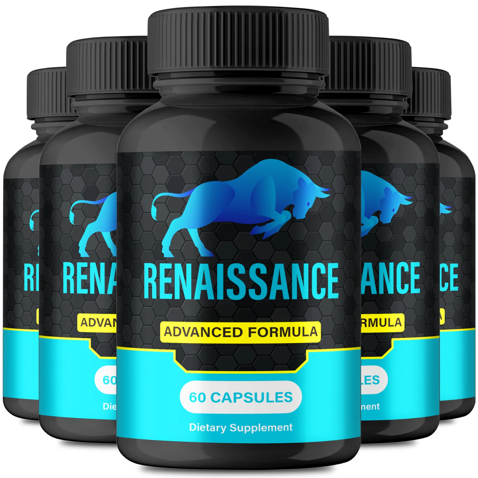 (5 Pack) Renaissance Men Capsules, Advanced Formula Male Enhancement Pills