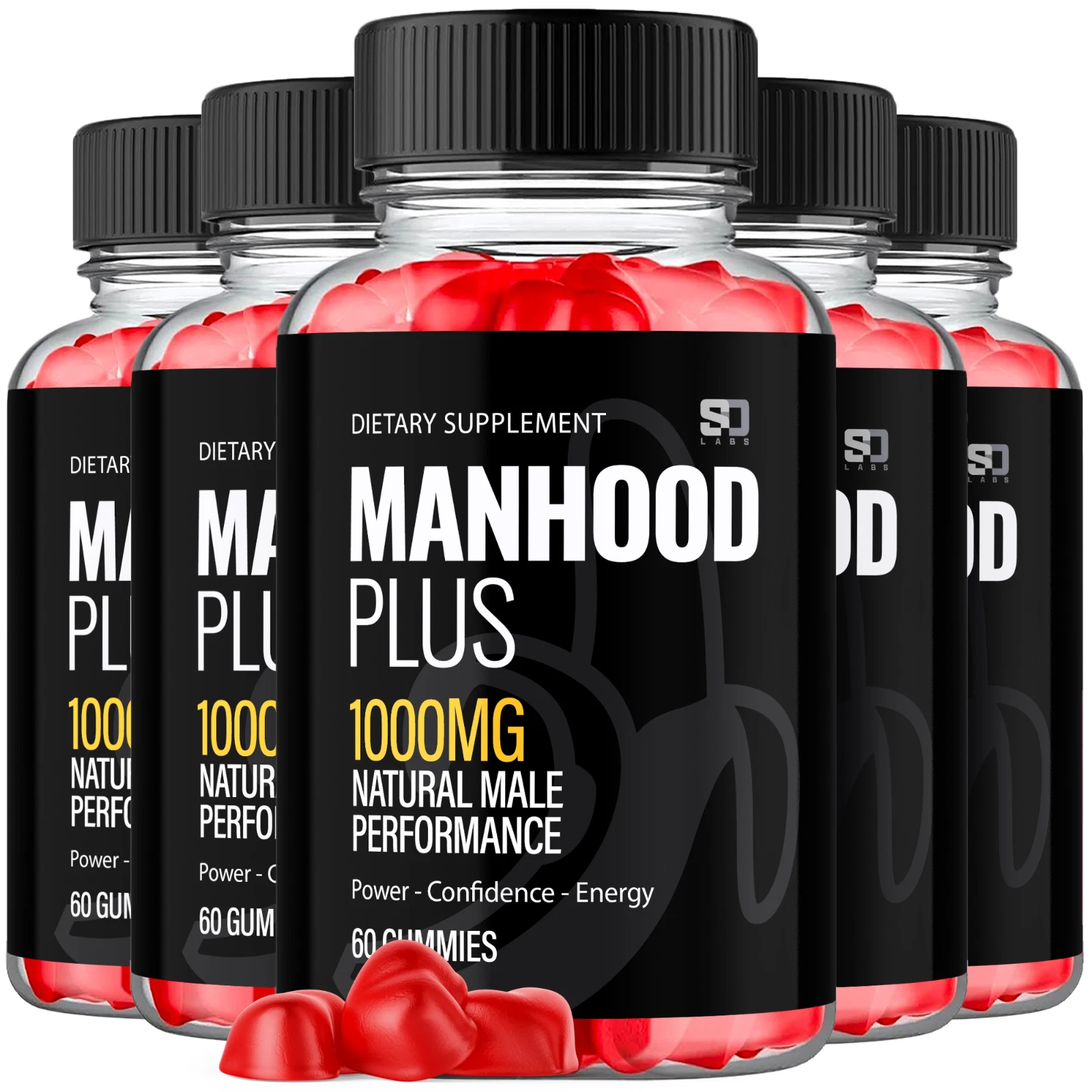 Manhood Plus Gummies - Support for Enhanced Energy and Vitality (5 Pack)