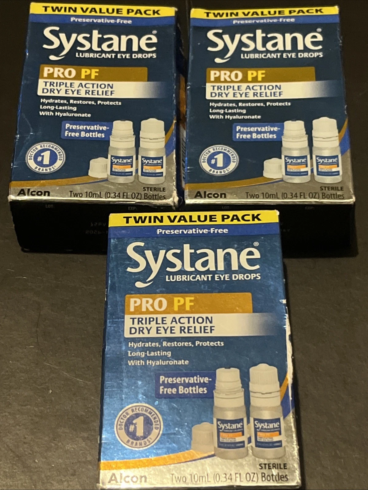 Systane PRO PF Multi-dose Preservative-Free Lubricant Eye Drops 3 Boxes 5/26+
