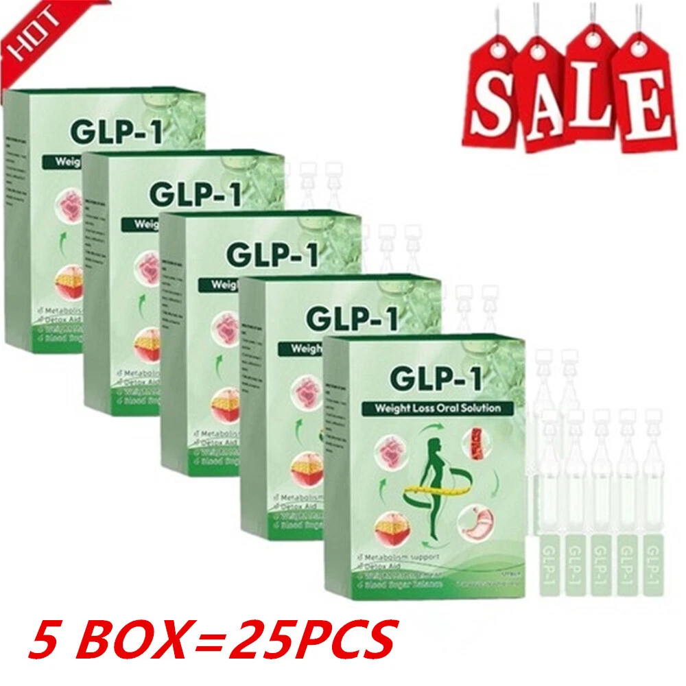 5BOX GPL-1 Weight Loss Oral Solution - Natural Metabolism Support Detox Aid-5pcs