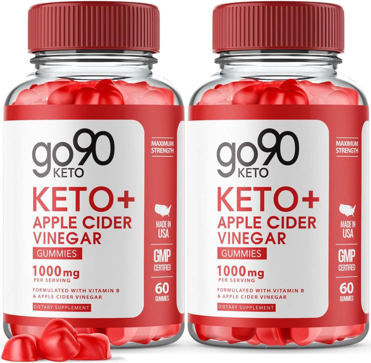 (2 Pack) Go90 Keto ACV Gummies - Vegan, Weight Loss Supplement - 120 Gummies