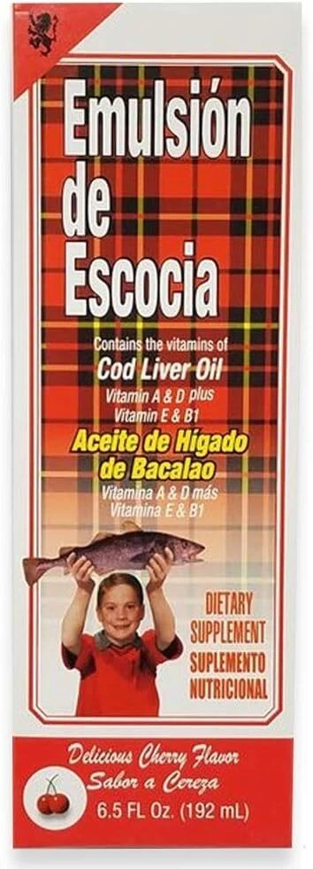 Emulsion De Escocia Dietary Supplement Liquid Cherry Flavor 6.5 Ounce 2 Pack