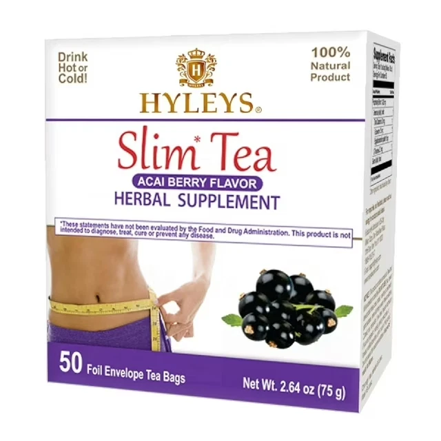 [267246205426] Hyleys Slim Tea Acai Berry 2.64 oz WEIGHT LOSS Supplement 50 Tea Bags SEALED BOX