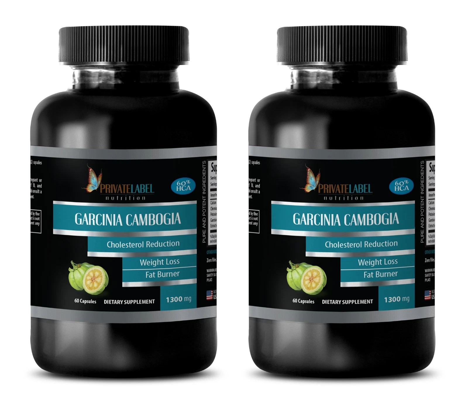 Best Diet Pills - Garcinia Cambogia Extract 1300mg - Weight Control - 2 Bottles