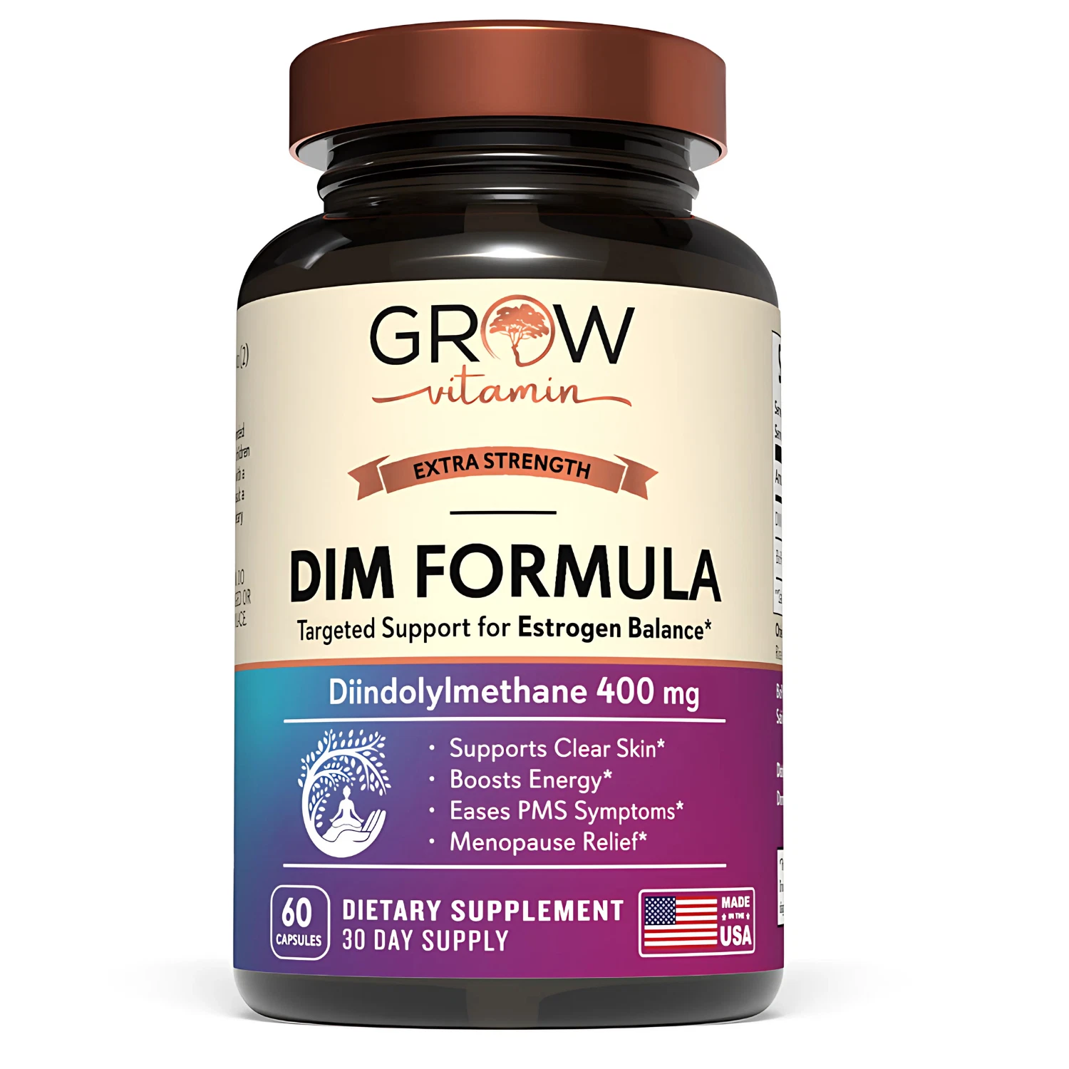 DIM Supplement Plus BioPerine for Menopause, PCOS, Estrogen Metabolism & Balance