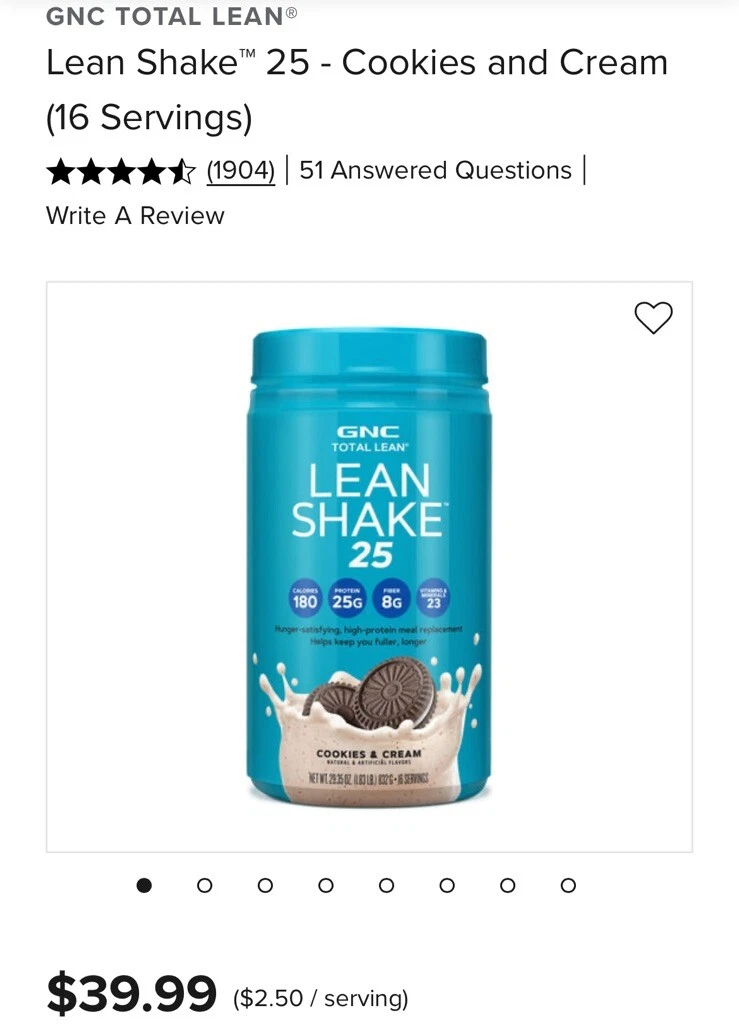 GNC Total Lean Shake 25 New 16 Servings 🇺🇸