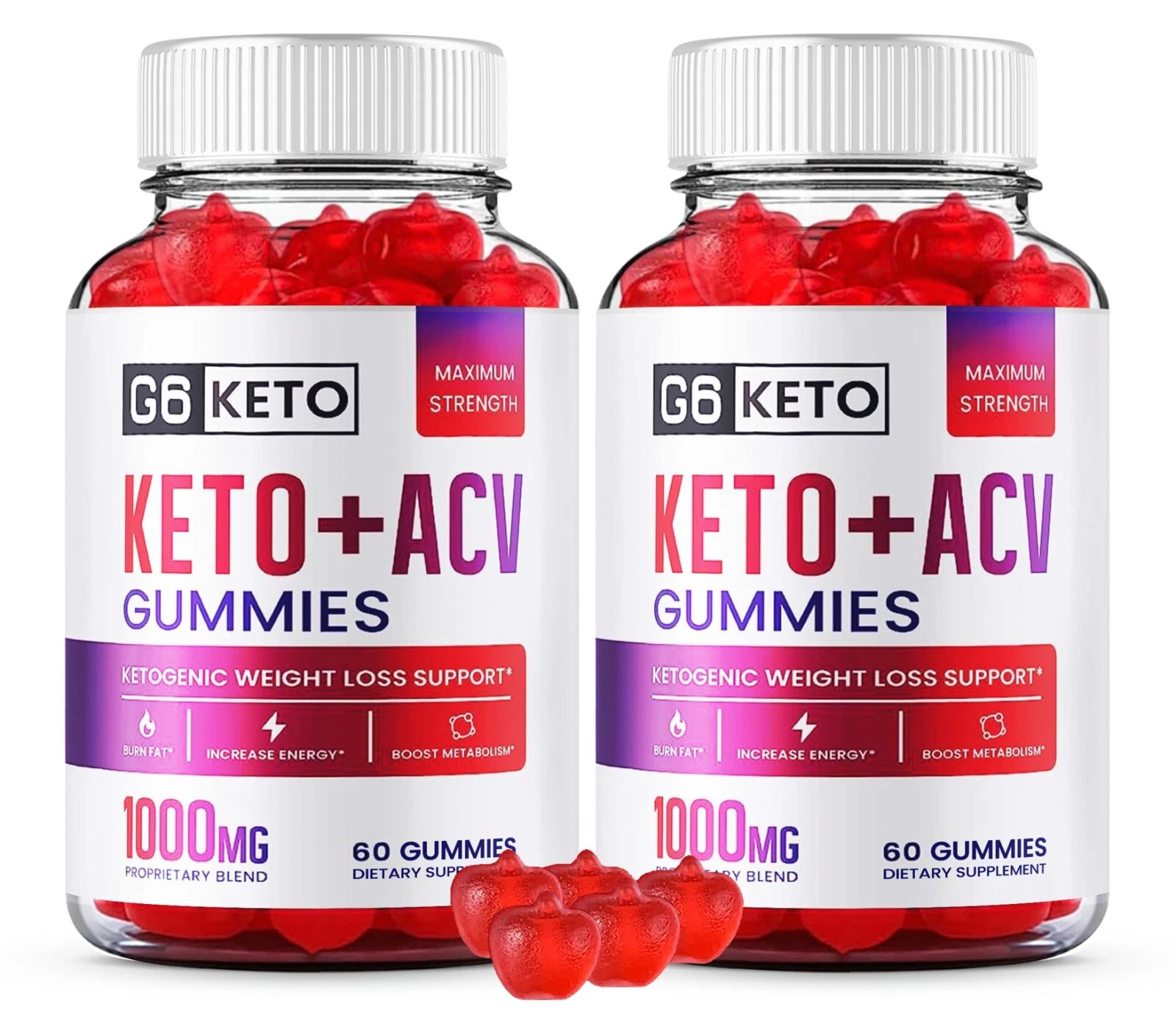 G6 Keto ACV Gummies Weight Management Support Supplement (120 Gummies) 2-Pack