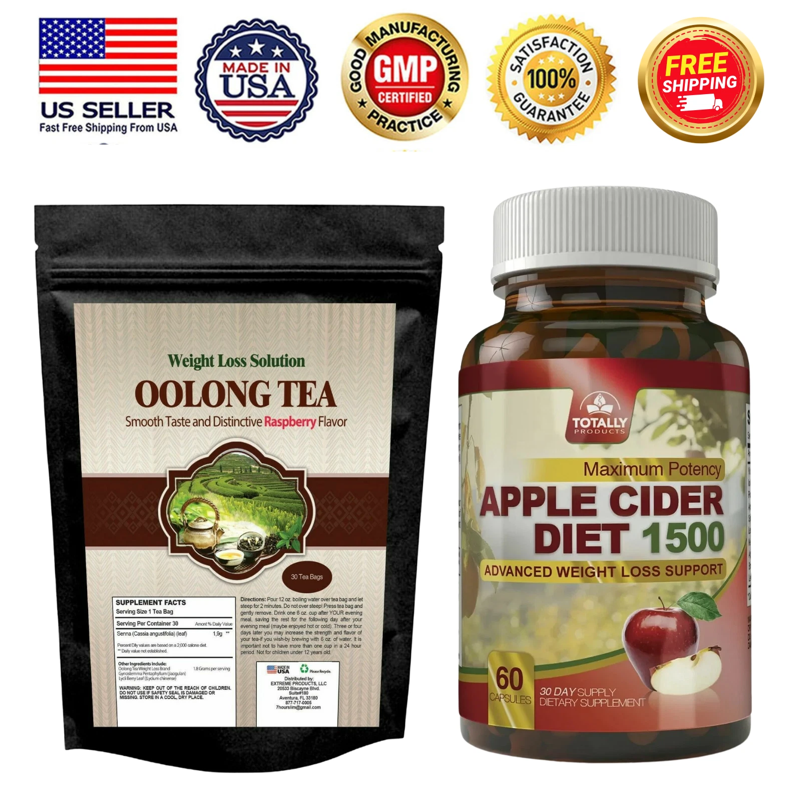 Oolong Tea Detox Cleanse Weight Loss Apple Cider Vinegar Fat Burner Diet Pills