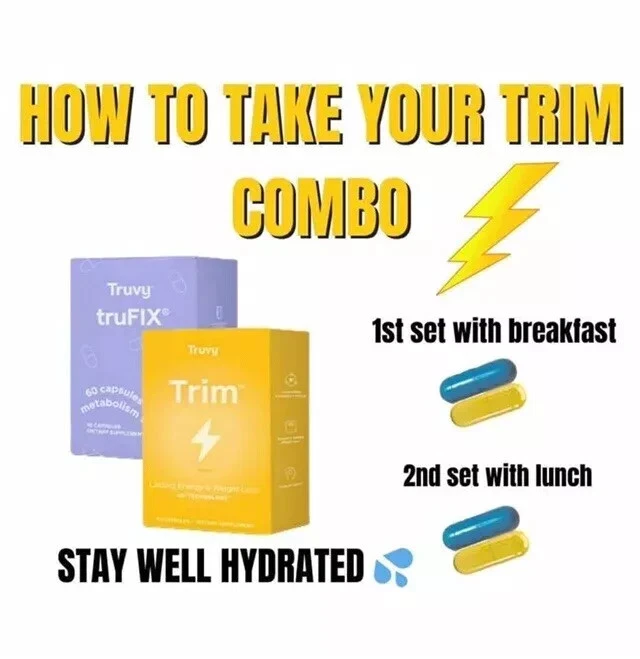 NEW! TruVision Truvy TruFix & Trim Energy and Weight Loss Combo 1 Month 30 Days