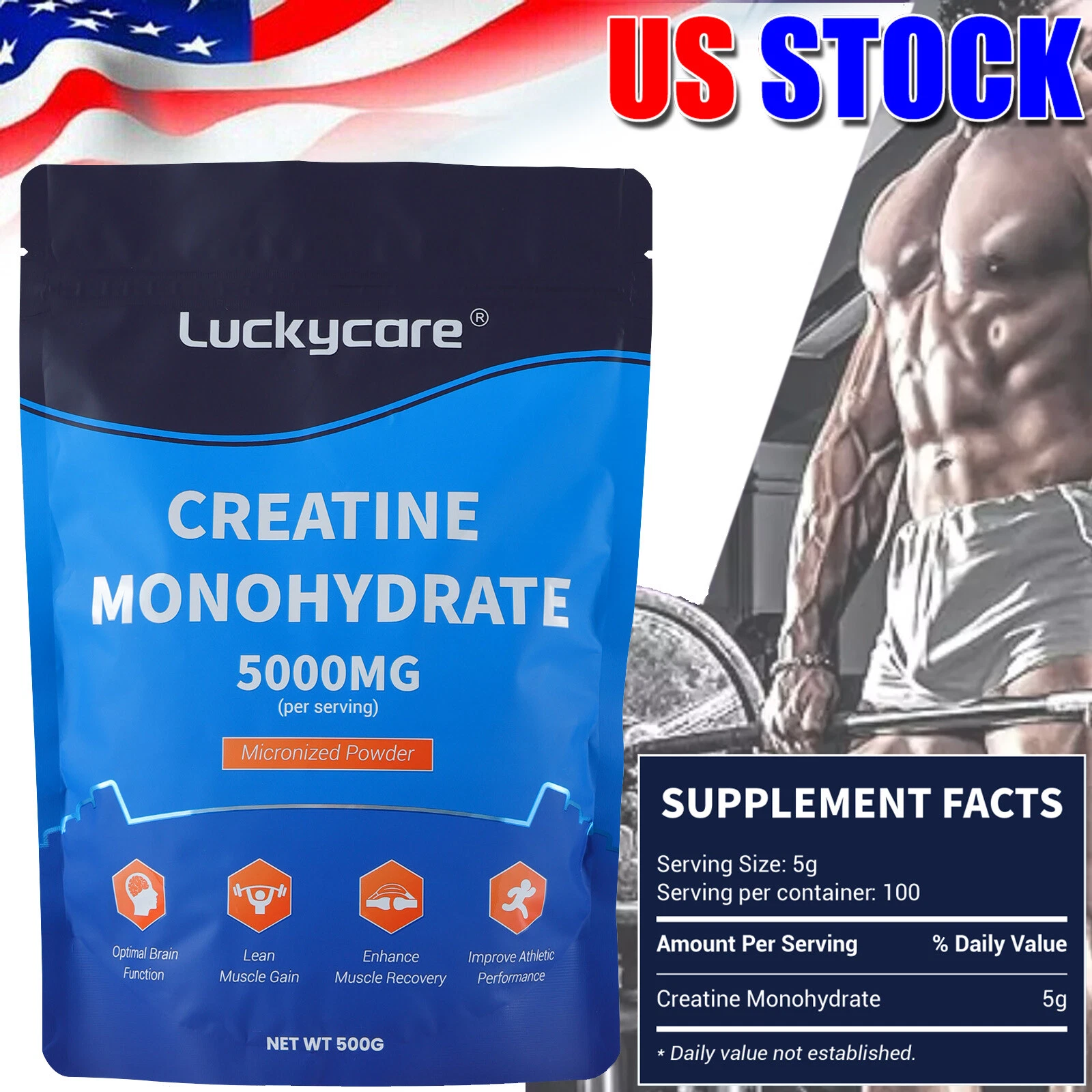 Creatine Monohydrate Mass Gainer Protein Powder Easily Mix Gain Muscle Strength