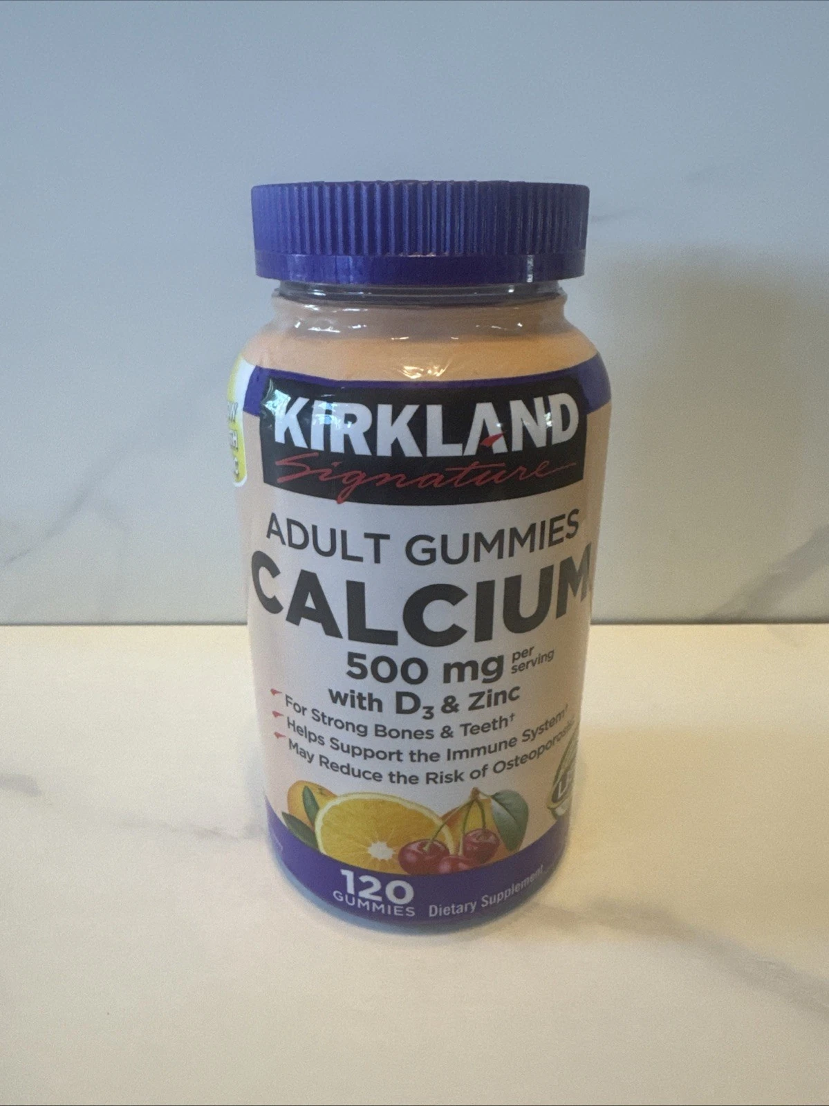 Kirkland Signature Calcium 500 mg with D3 & Zinc 120 Adult Gummies Exp 12/2025
