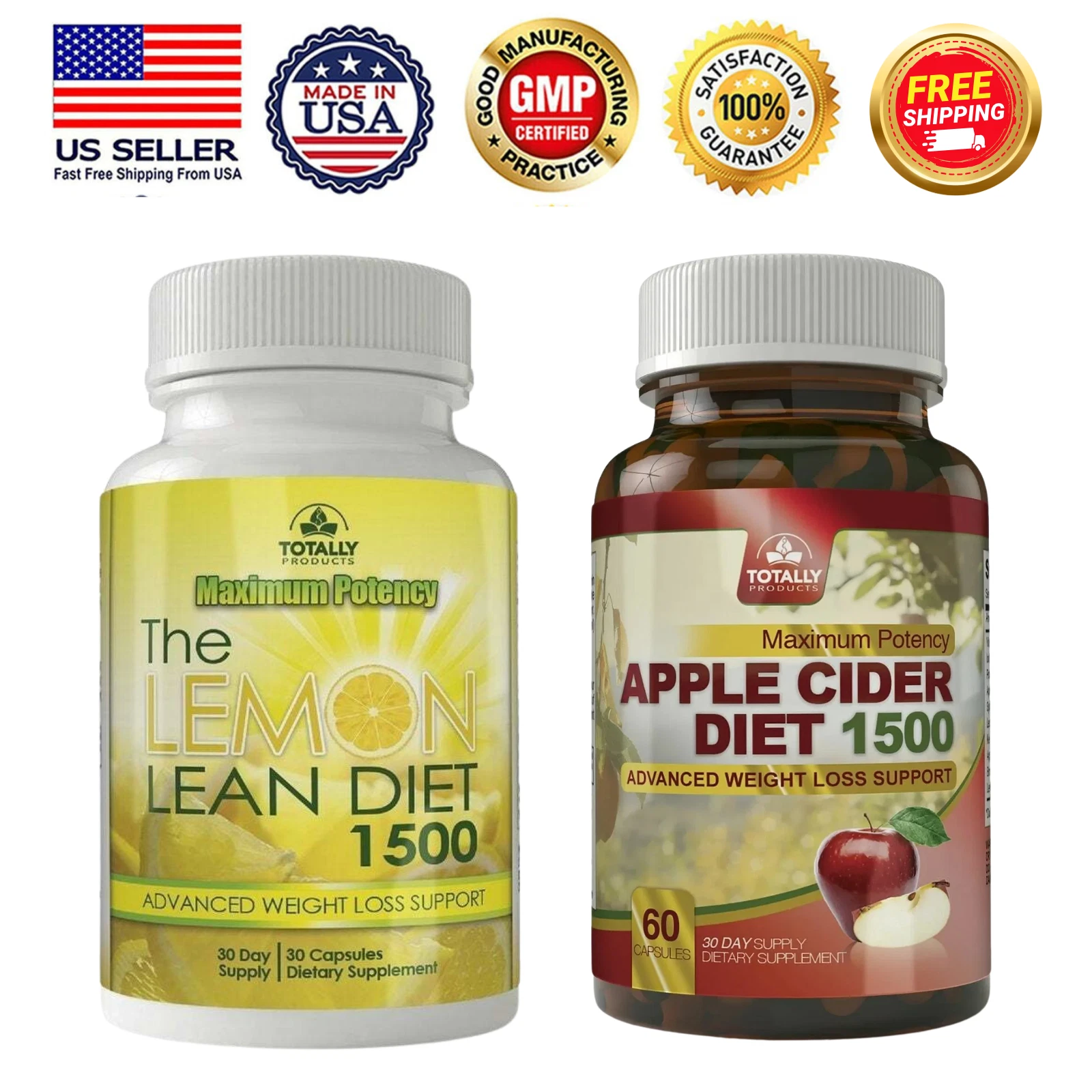 Lemon Powder Weight Loss Pills Apple Cider Vinegar Fat Burner Dietary Supplement