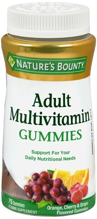 Nature's Bounty Adult Multivitamin Gummies Assorted Flavors 75 Count