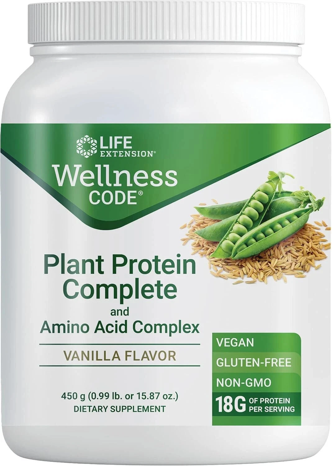 Life Extension Wellness Code® Plant Protein Complete & Amino Acid Complex 450g