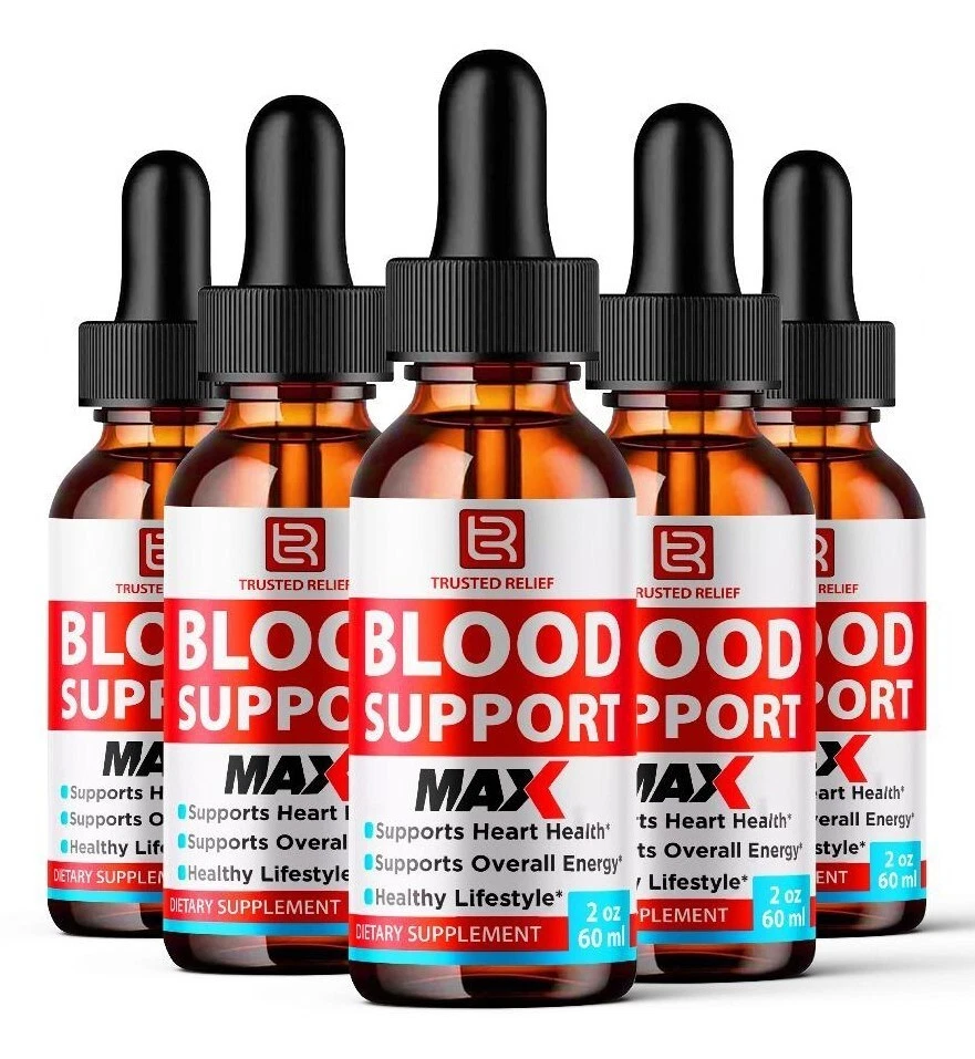 (5 Pack) Trusted Relief Blood Support Drops for Managing Sugar & Pressure Levels