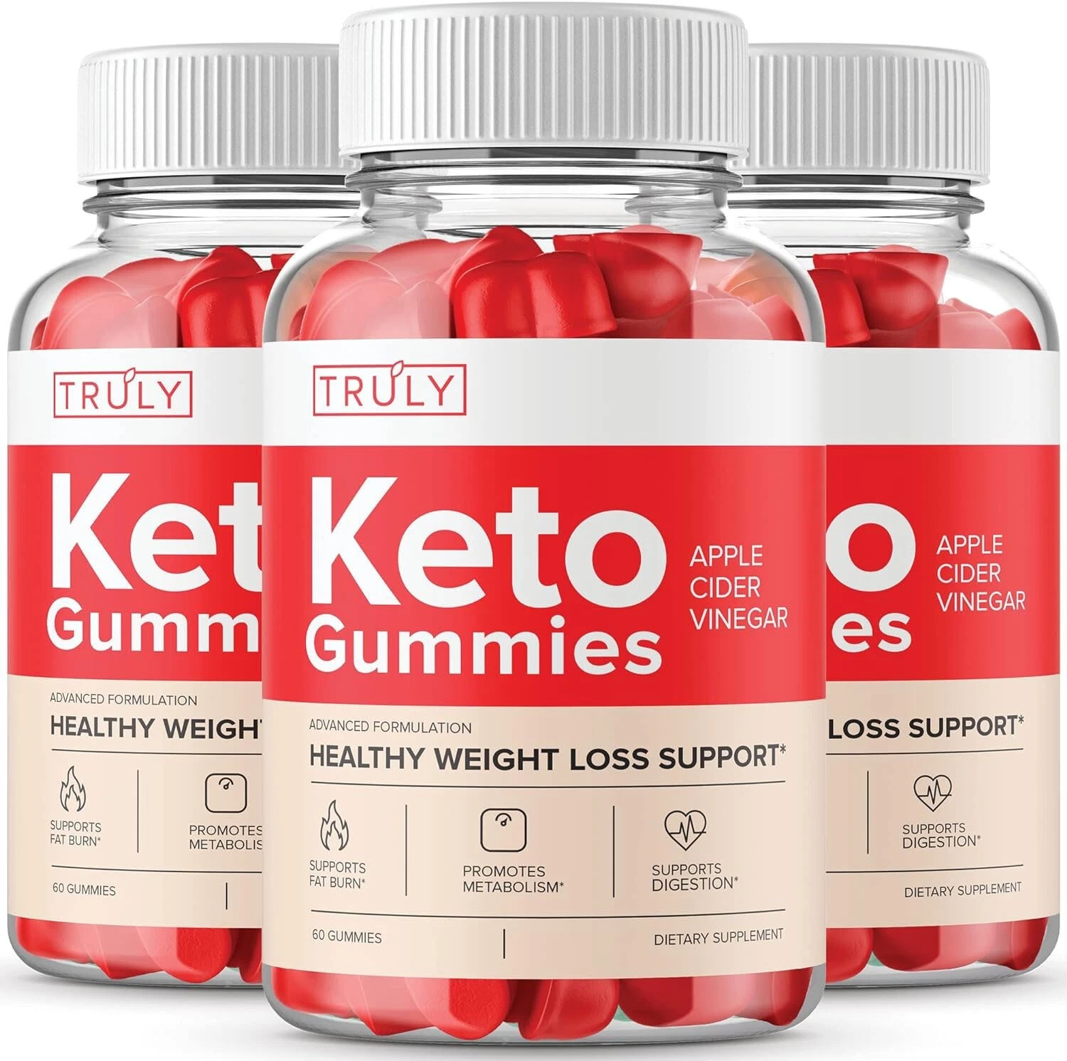 (3 Pack) Truly Keto ACV Gummies Weight Loss - 180 Gummies