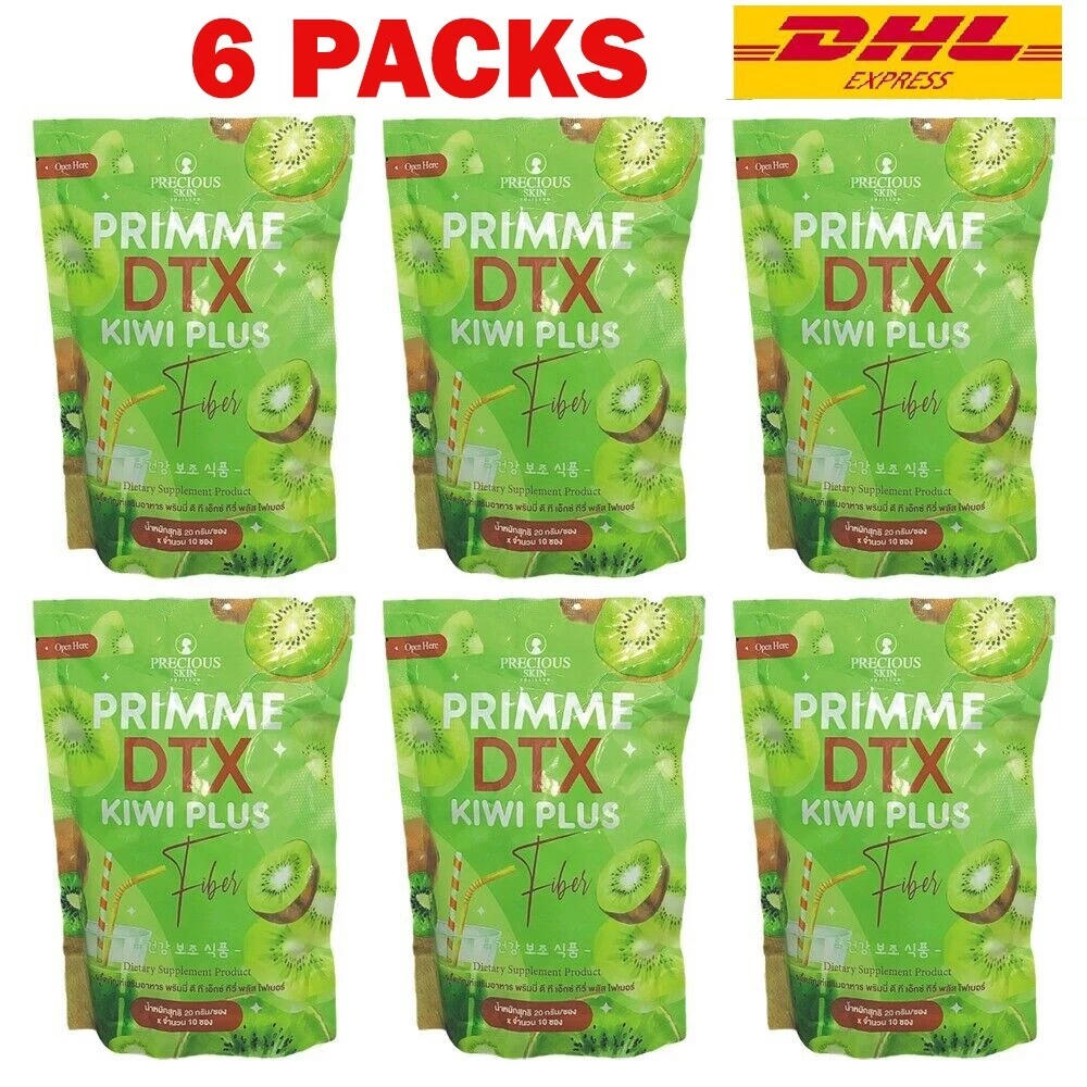 6 Packs Primme Dtx Kiwi Plus Fiber Powder Control Fat Weight Management