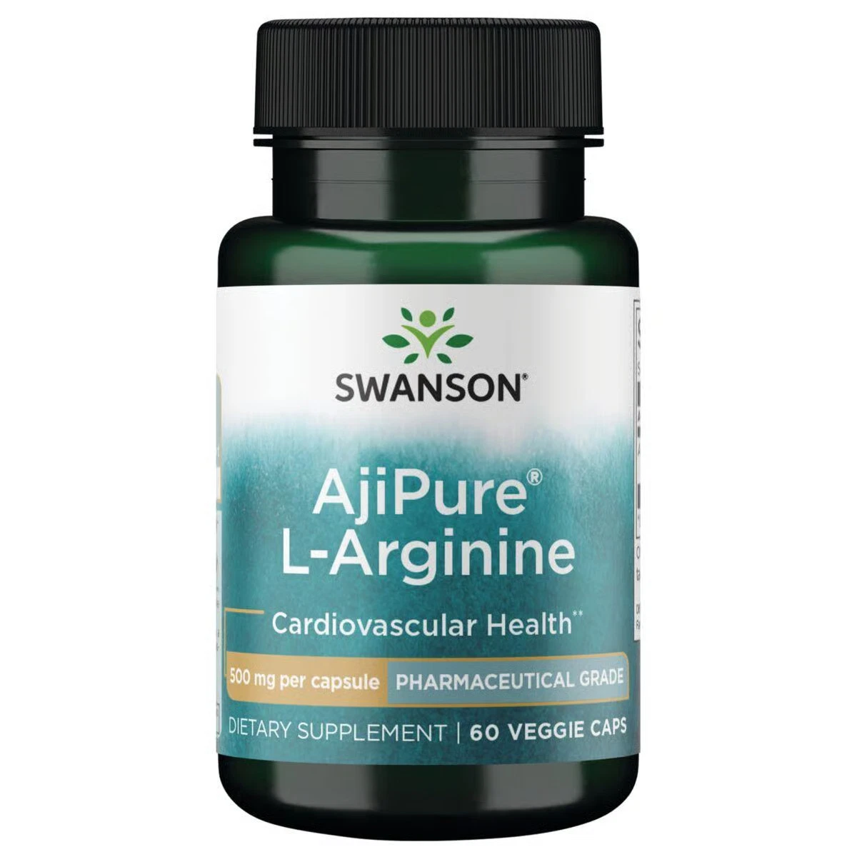 Swanson Ajipure L-arginine - Pharmaceutical Grade 500 mg 60 Veggie Capsules