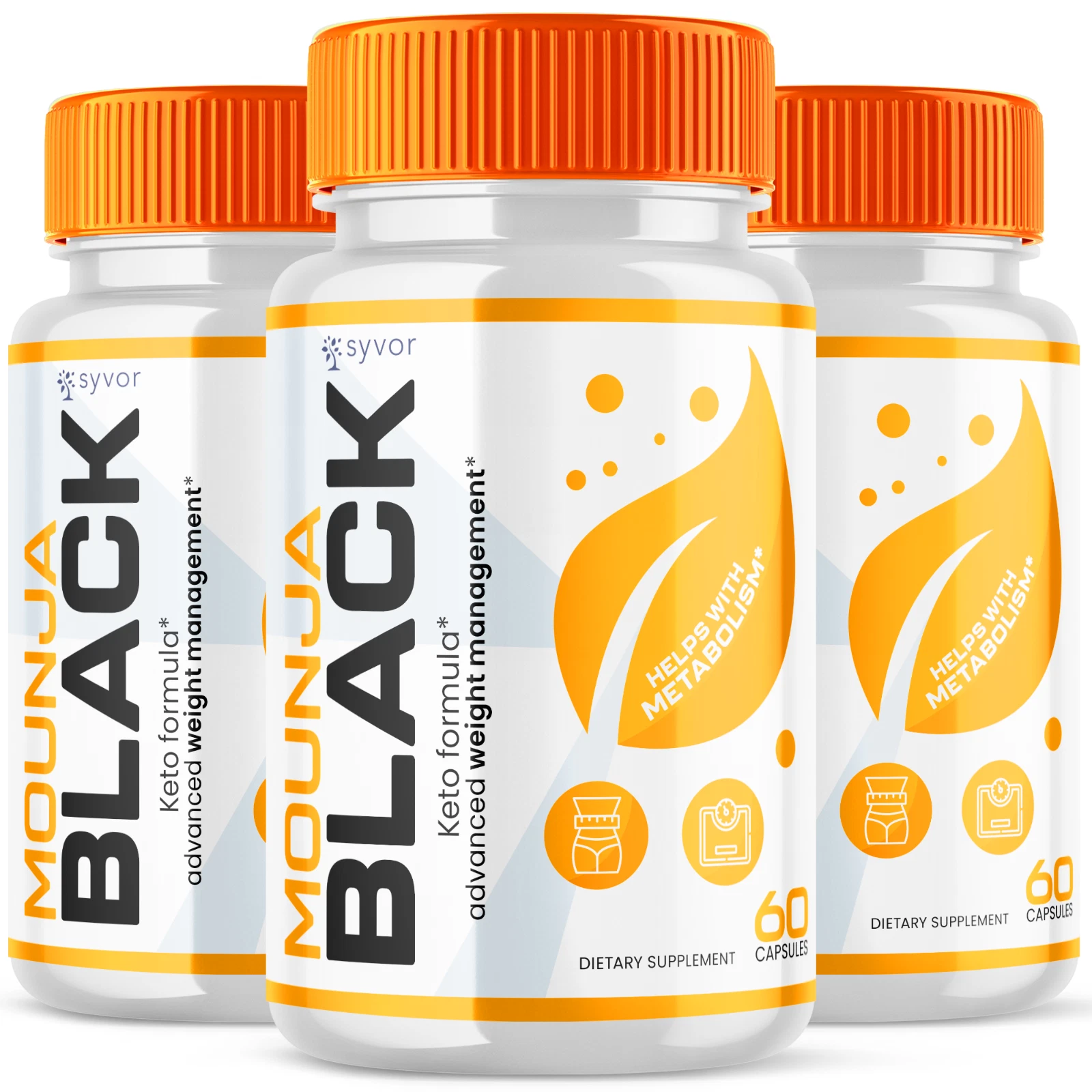 Mounja Black Advanced Formula Natural Energy & Fitness Support 180 Capsules