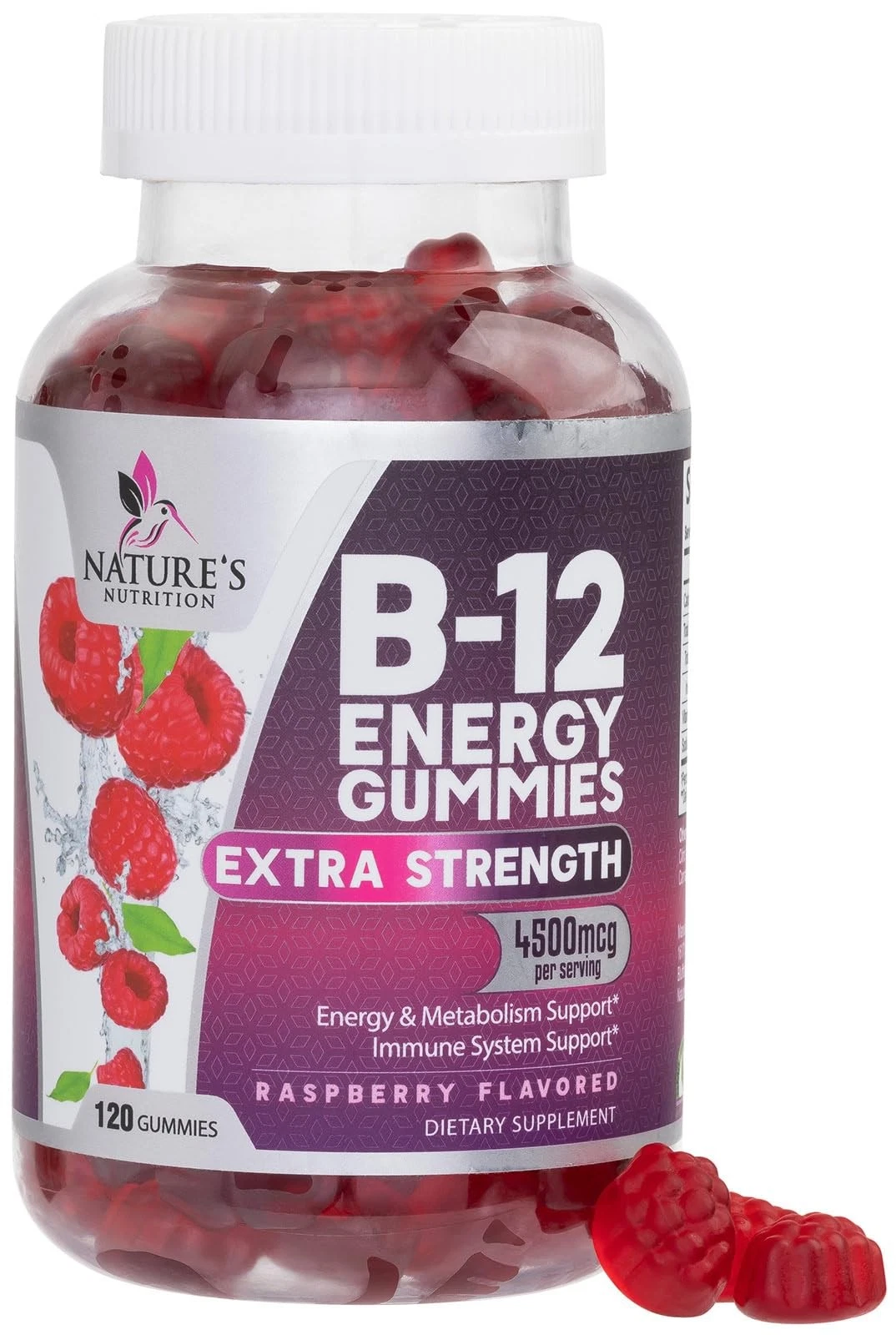 B-12 Vitamin Energy Gummies - 4500mcg Extra Strength B12 Gummy Chewables for Ene