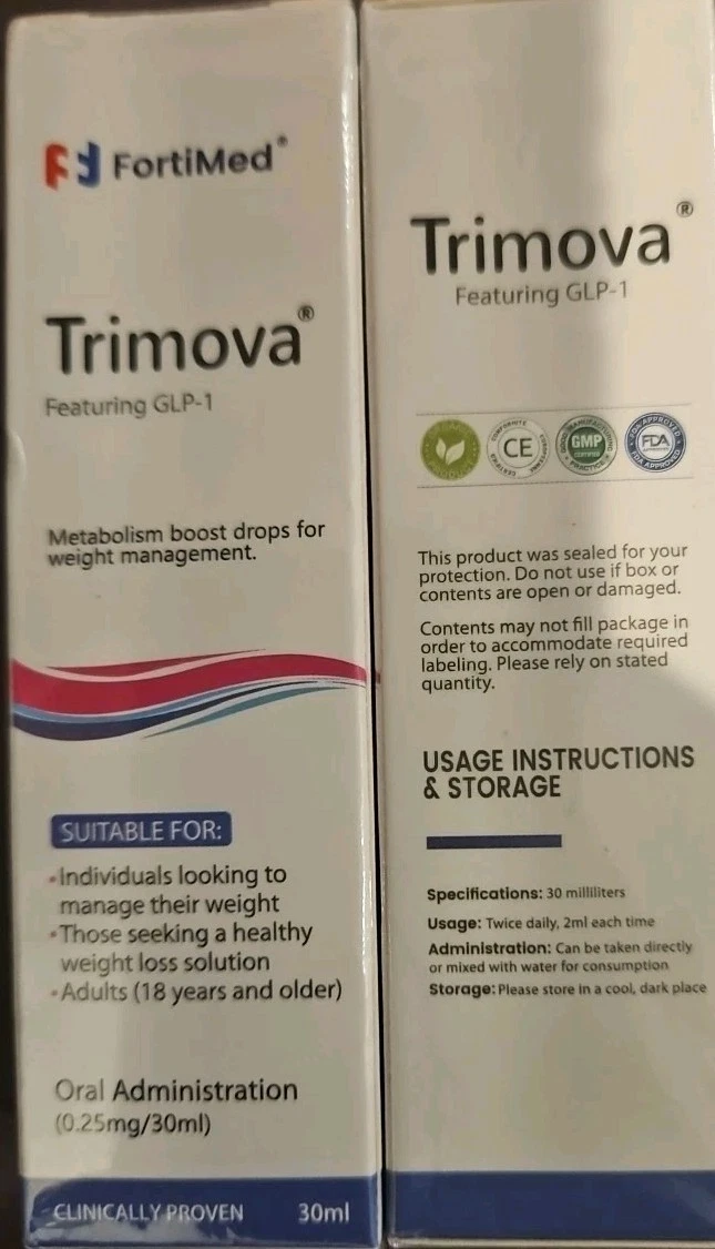 [135789357044] (2 Pack) Trimova Weight Loss Drops for Burning Excess Fat & Boosting Energy