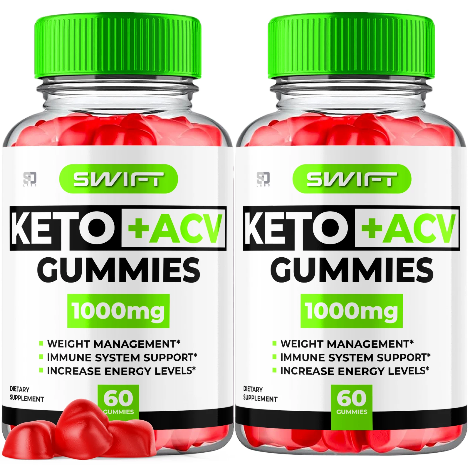 (2 Pack) Swift Keto ACV, Swift Keto + ACV Gummies for Weight Loss (120 Gummies)