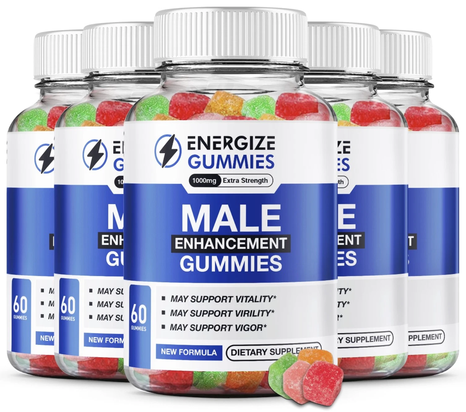 (5 PACK) Energize Male Gummies, Gummy for Men to Help with Vitality